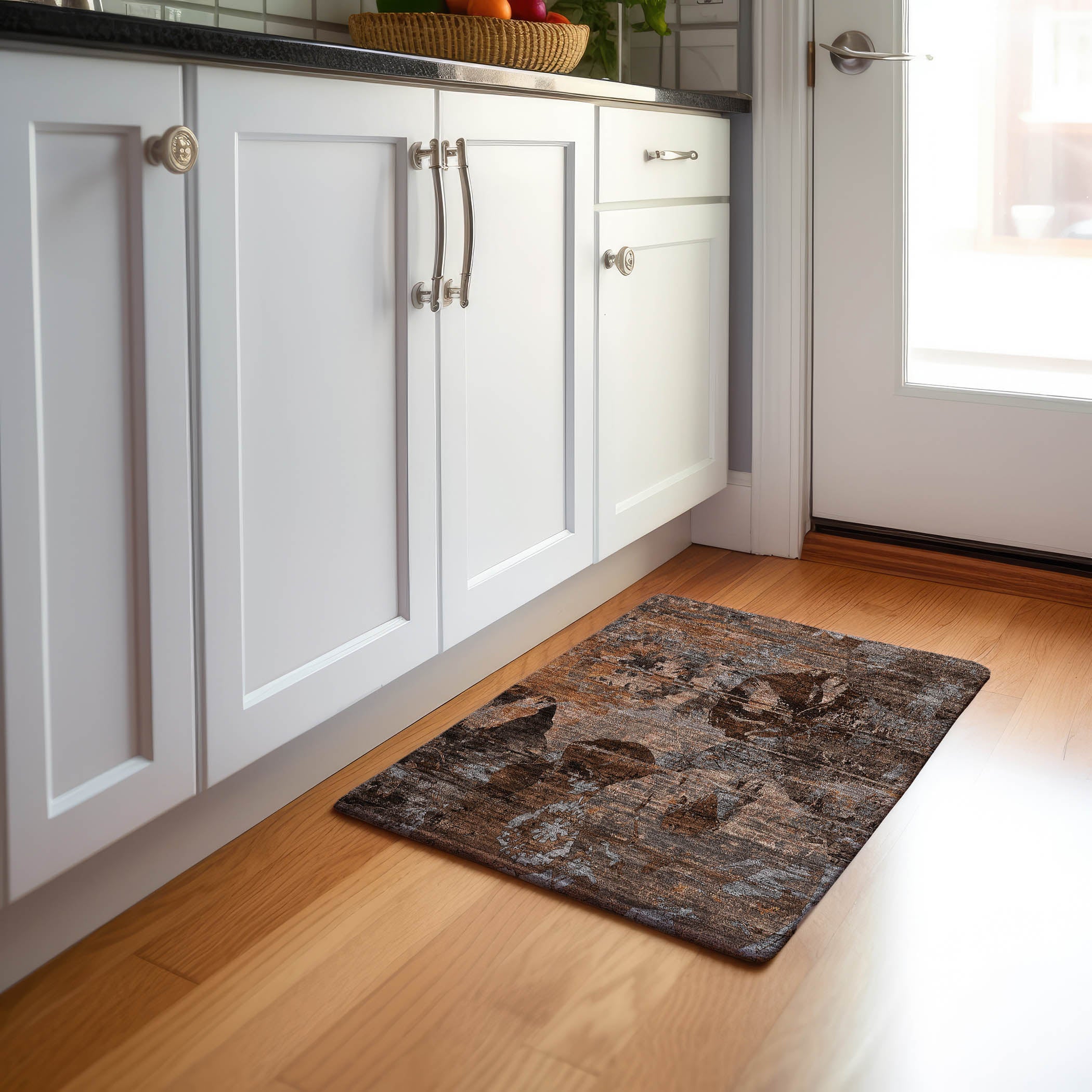 Dublin Machine Washable Transitional Terracotta Orange Rug 1'8" x 2'6" #shape_Rectangle