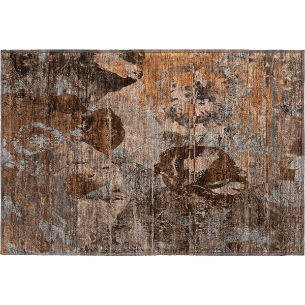 Dublin Machine Washable Transitional Terracotta Orange Rug 1'8" x 2'6"