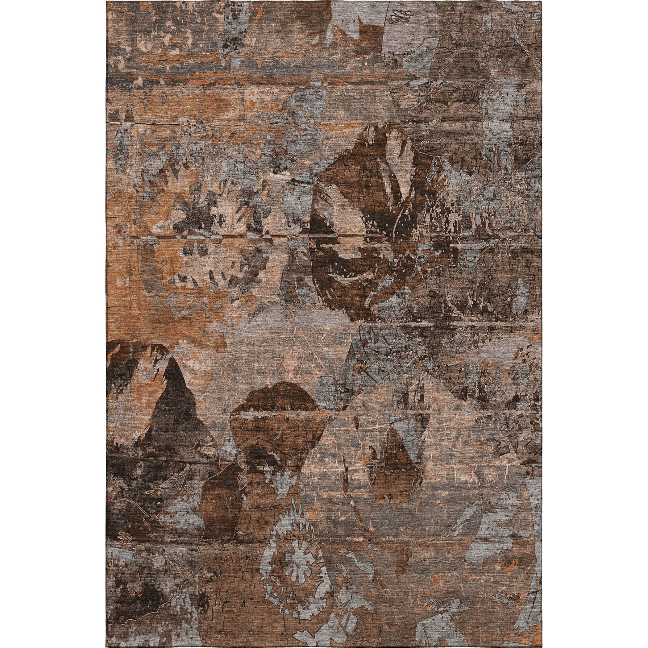 Dublin Machine Washable Transitional Terracotta Orange Rug 2'6" x 3'10" #shape_Rectangle