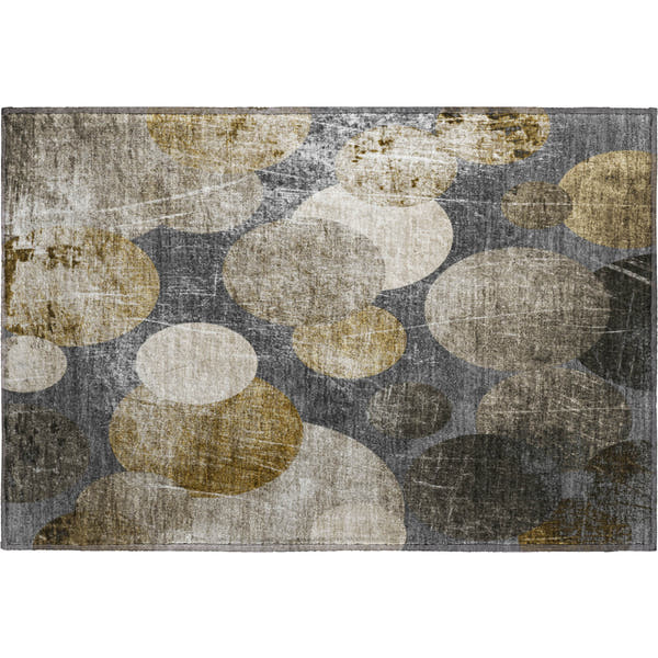 Hoi An Machine Washable Transitional Brown Rug 1'8" x 2'6"