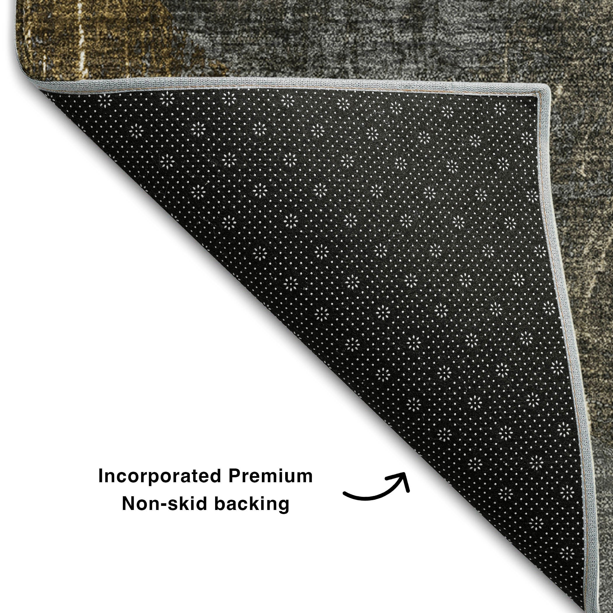 Hoi An Machine Washable Transitional Brown Rug 1'8" x 2'6" #shape_Rectangle