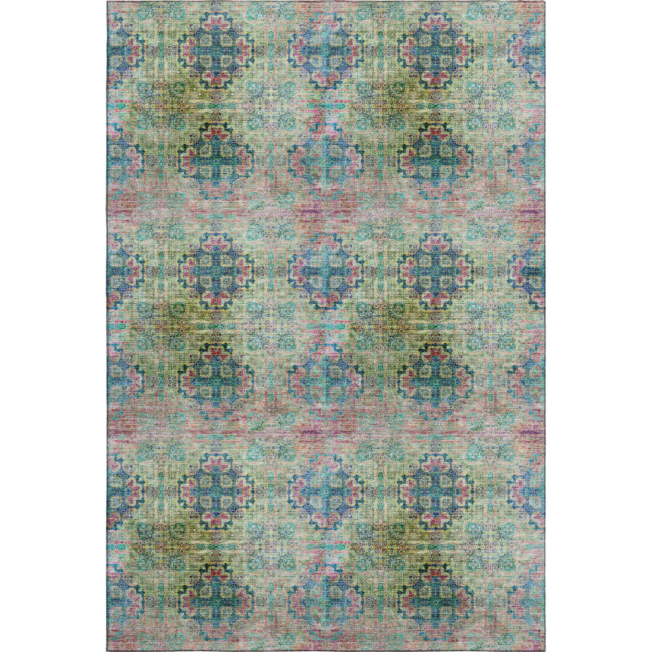 Mostar Machine Washable Transitional Green Rug 2'6" x 3'10" #shape_Rectangle