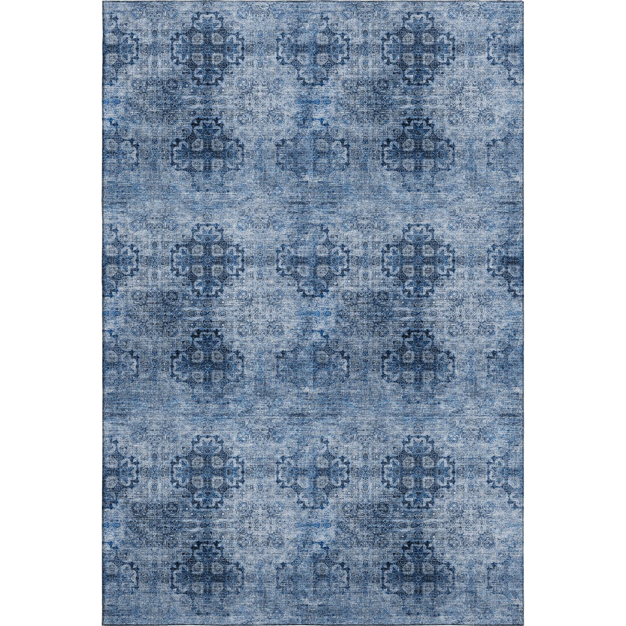 Mostar Machine Washable Transitional Navy Blue Rug 2'6" x 3'10" #shape_Rectangle