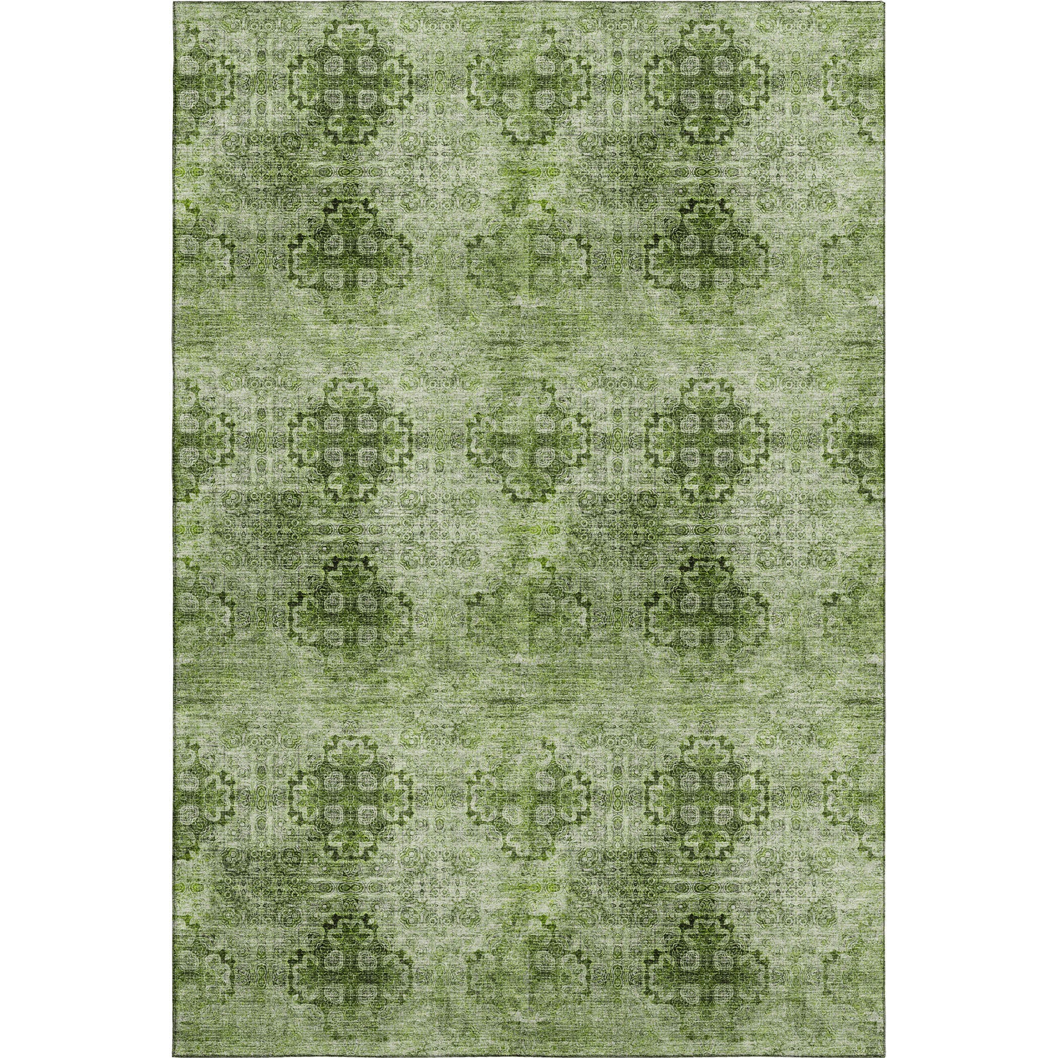 Mostar Machine Washable Transitional Olive Green Rug 2'6" x 3'10" #shape_Rectangle