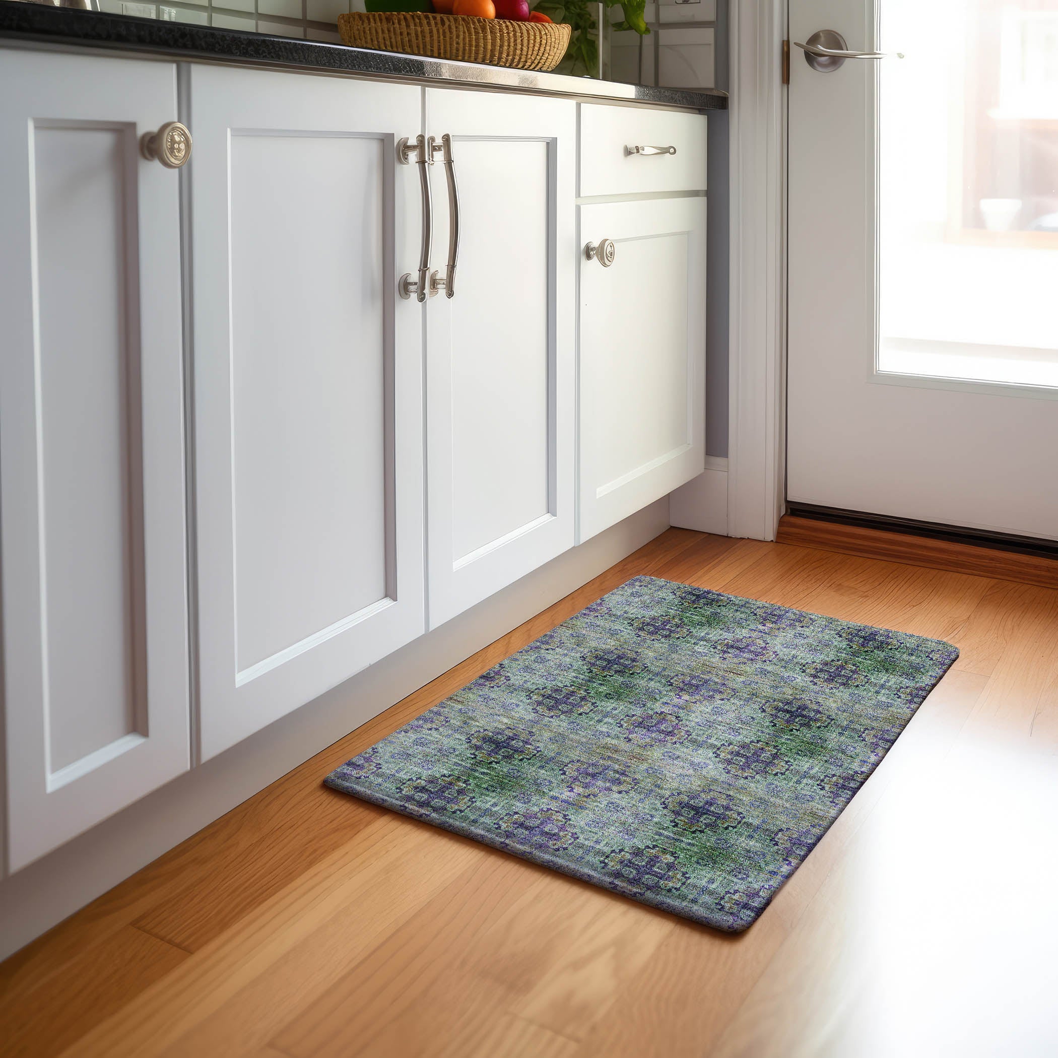 Mostar Machine Washable Transitional Purple Rug 1'8" x 2'6" #shape_Rectangle