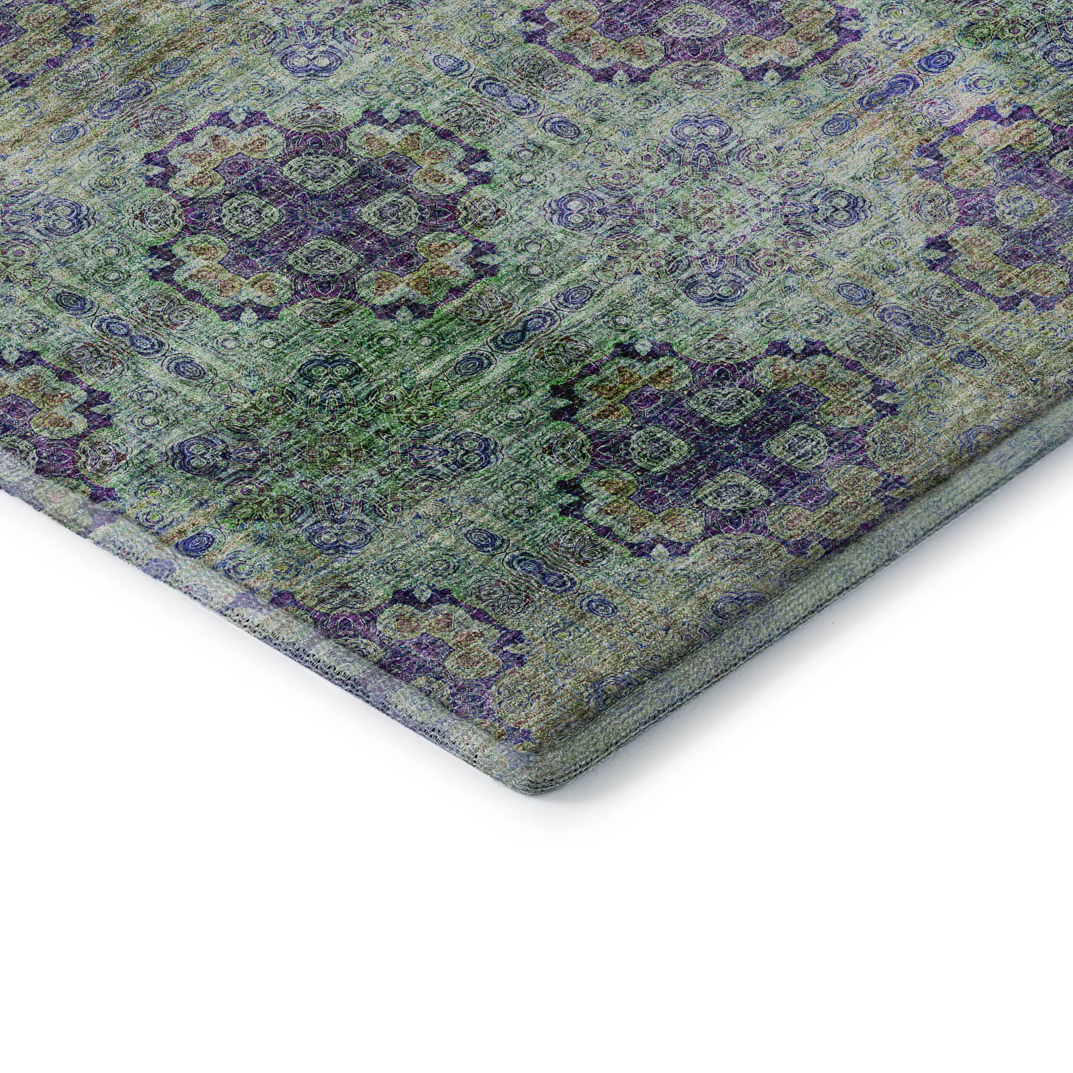 Mostar Machine Washable Transitional Purple Rug 1'8" x 2'6" #shape_Rectangle