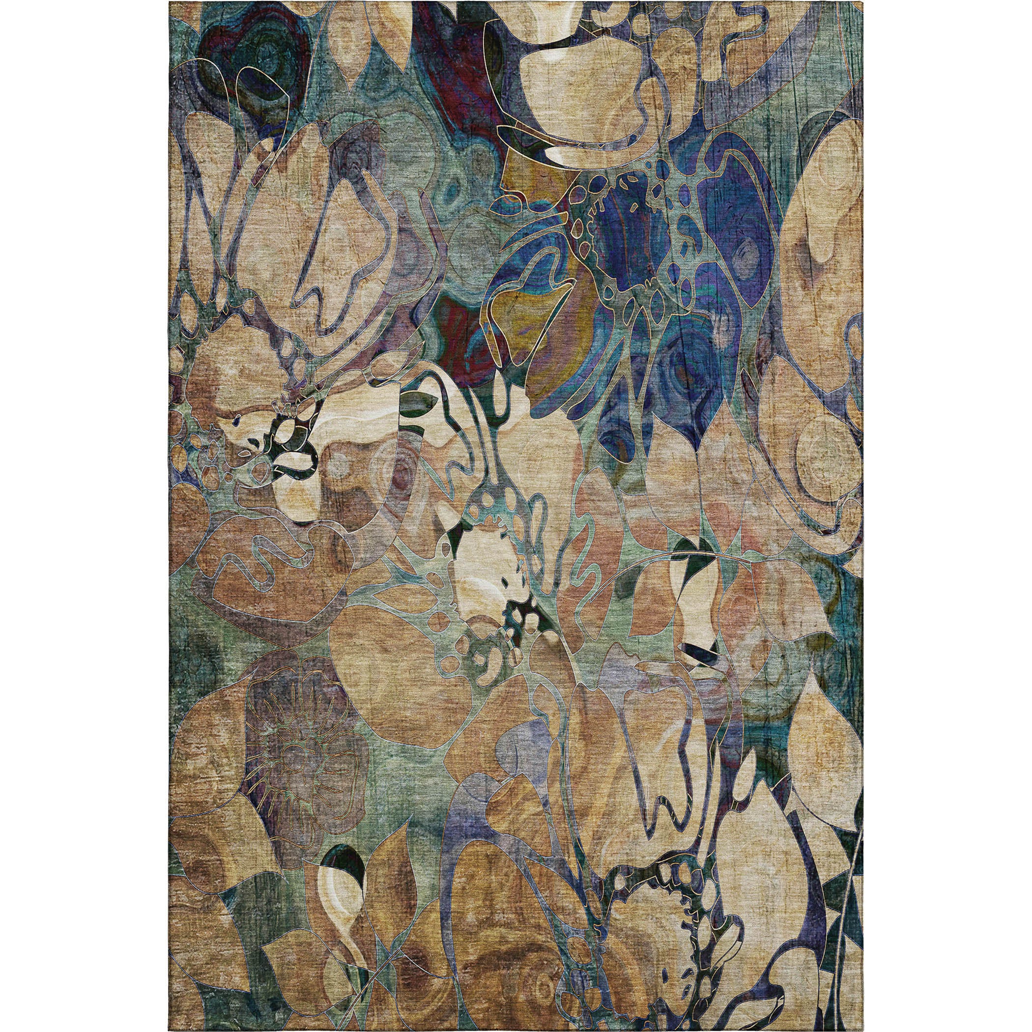 Queenstown Machine Washable Transitional Beige Brown Rug 2'6" x 3'10" #shape_Rectangle