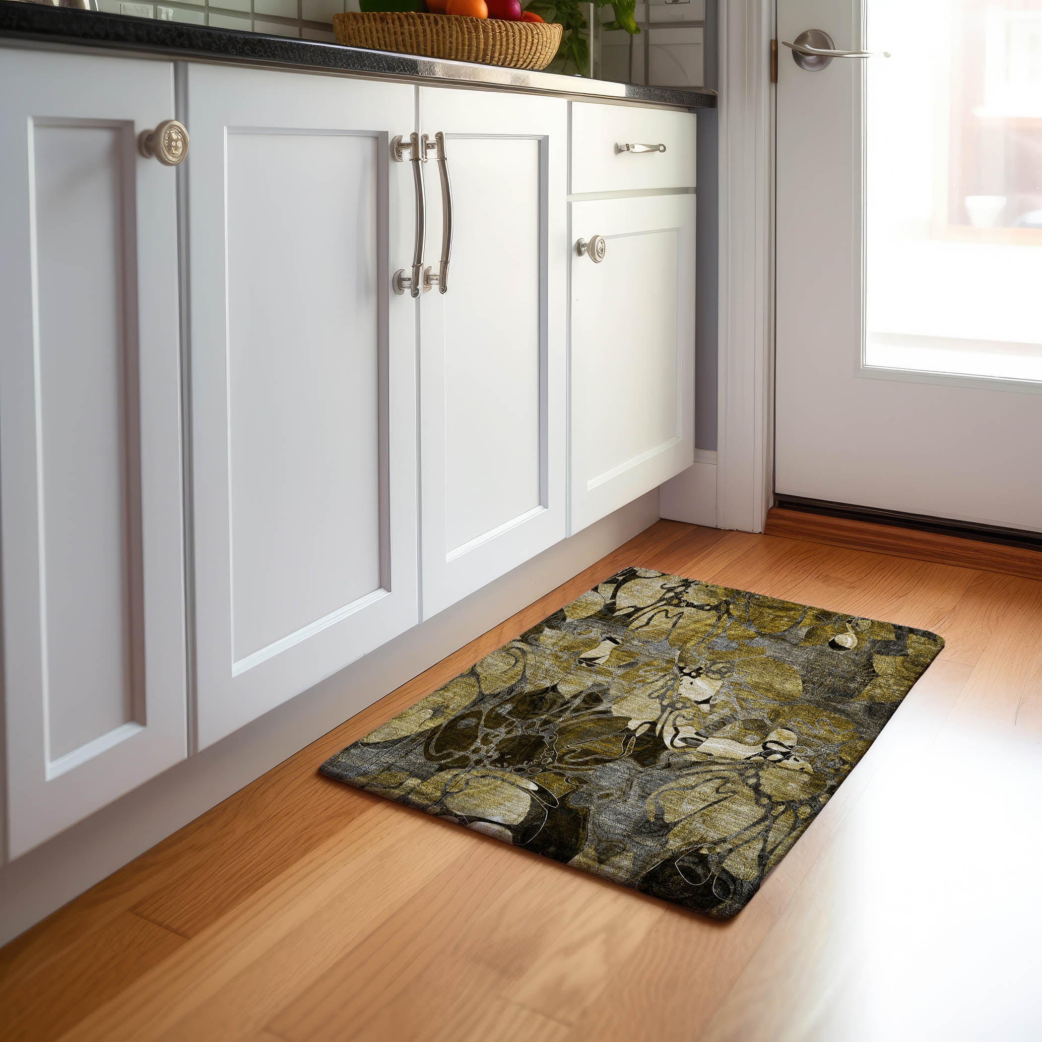 Queenstown Machine Washable Transitional Brown Rug 1'8" x 2'6" #shape_Rectangle