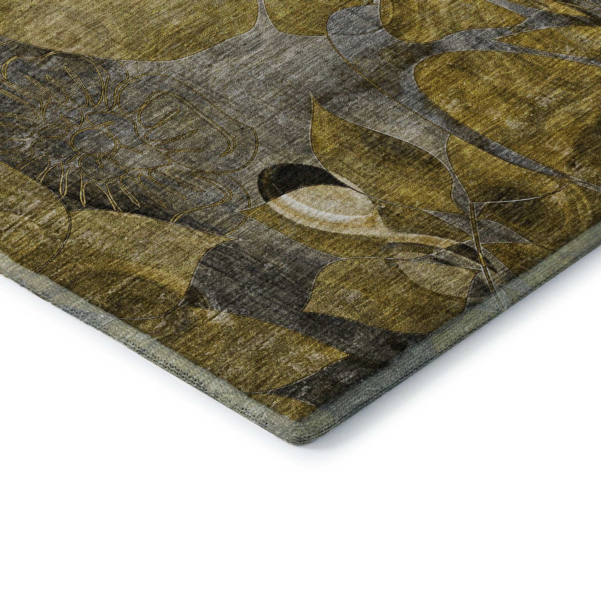 Queenstown Machine Washable Transitional Brown Rug 1'8" x 2'6" #shape_Rectangle