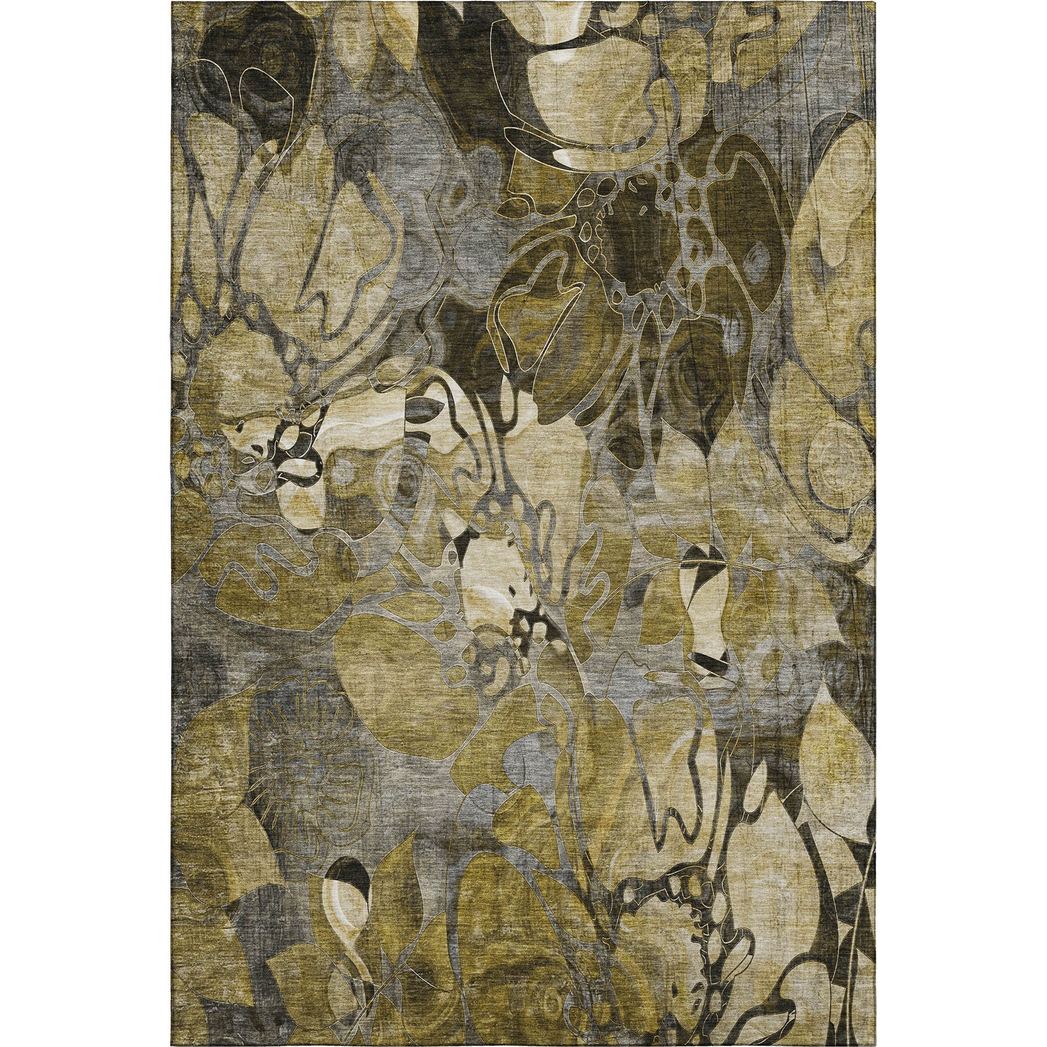 Queenstown Machine Washable Transitional Brown Rug 2'6" x 3'10" #shape_Rectangle