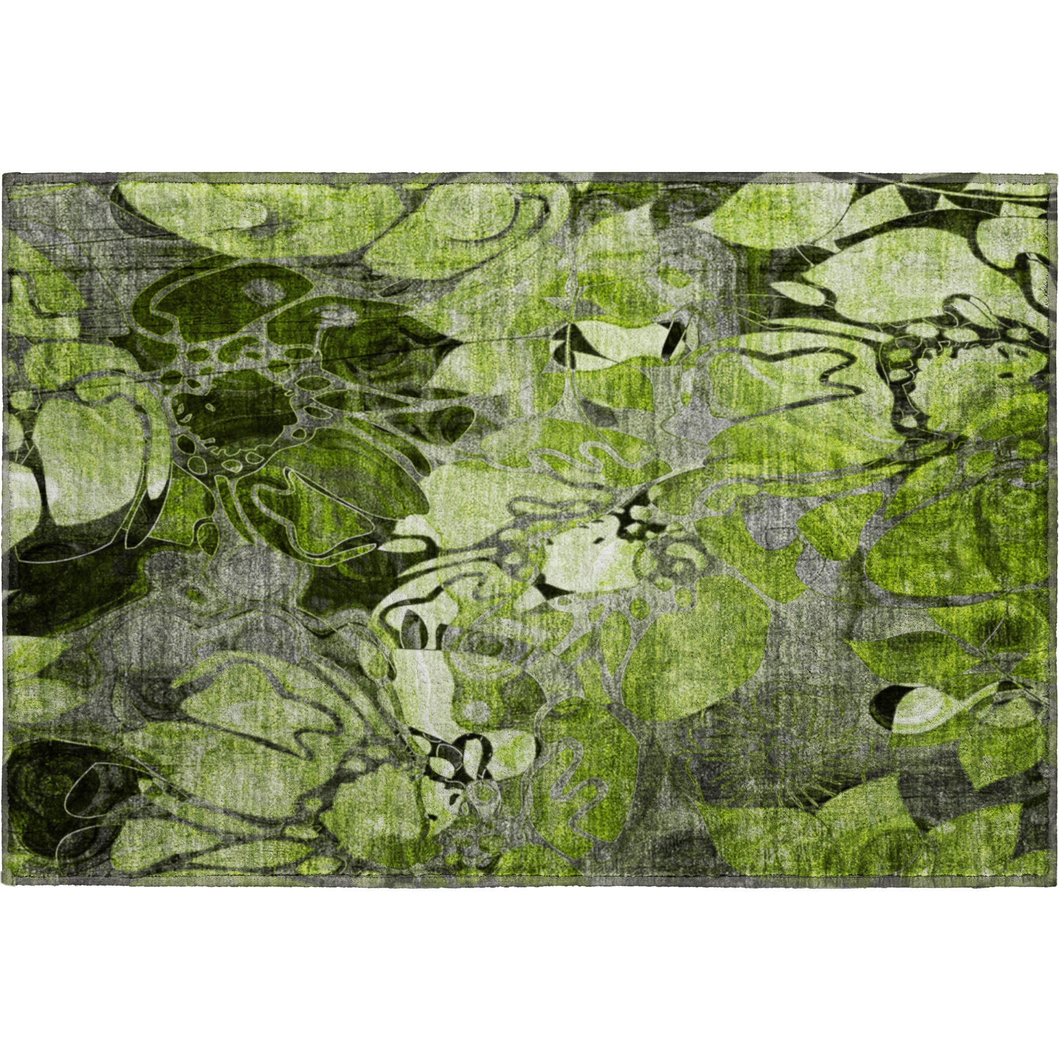Queenstown Machine Washable Transitional Fern Green Rug 1'8" x 2'6" #shape_Rectangle