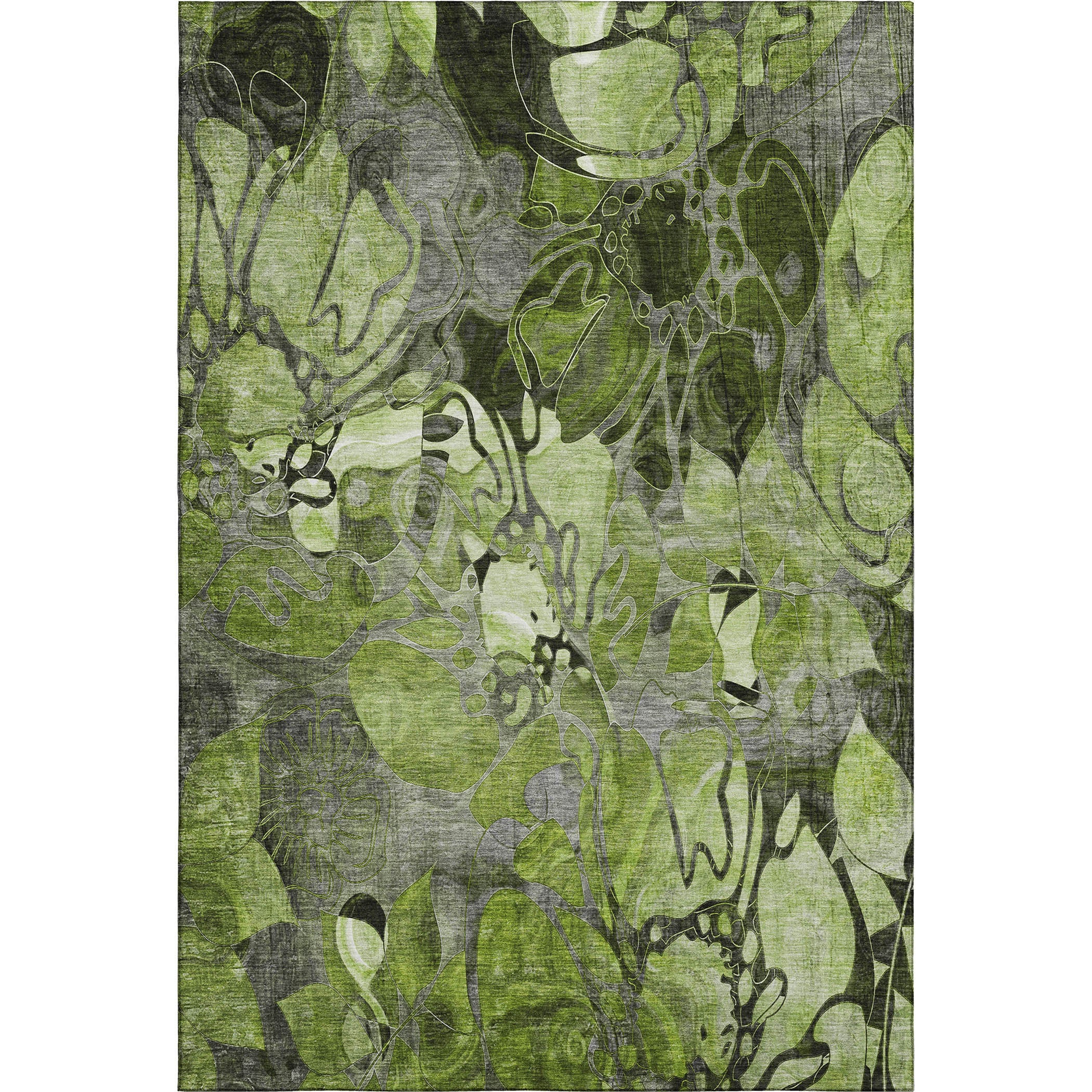 Queenstown Machine Washable Transitional Fern Green Rug 2'6" x 3'10" #shape_Rectangle