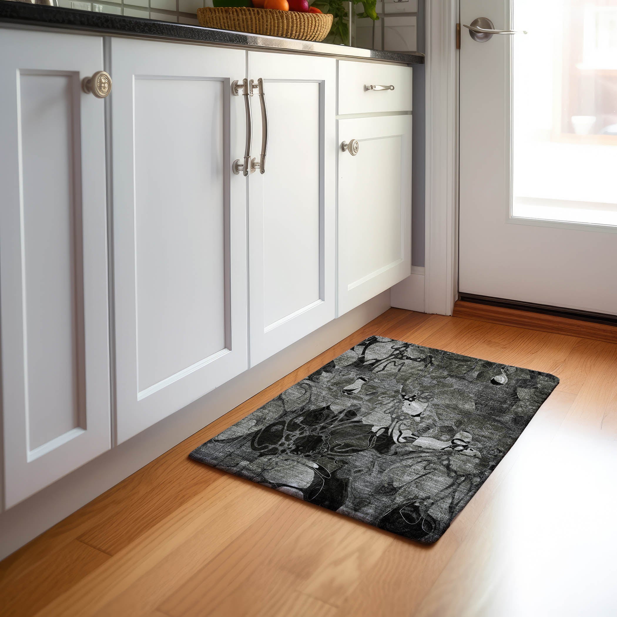 Queenstown Machine Washable Transitional Gray Rug 1'8" x 2'6" #shape_Rectangle