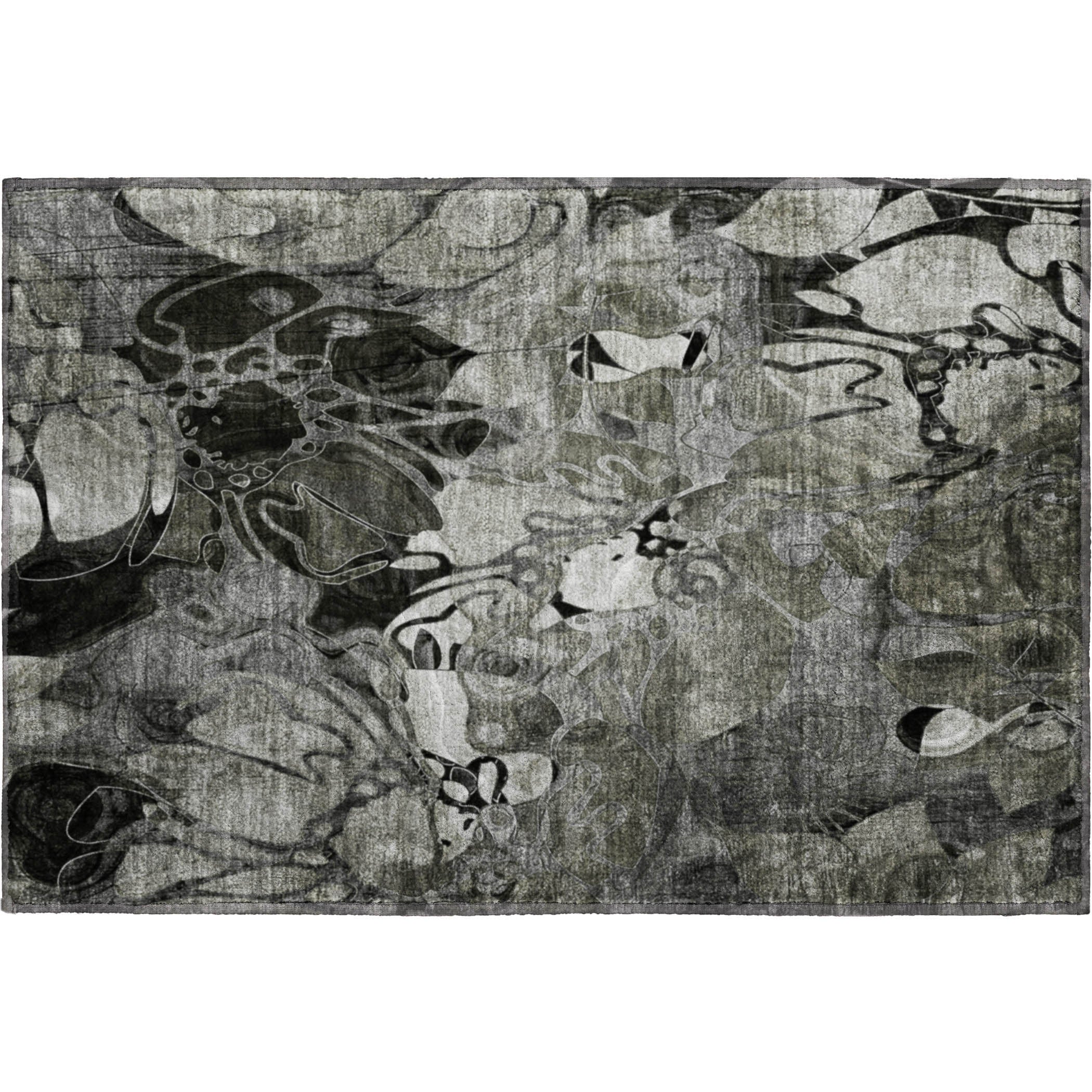 Queenstown Machine Washable Transitional Gray Rug 1'8" x 2'6" #shape_Rectangle