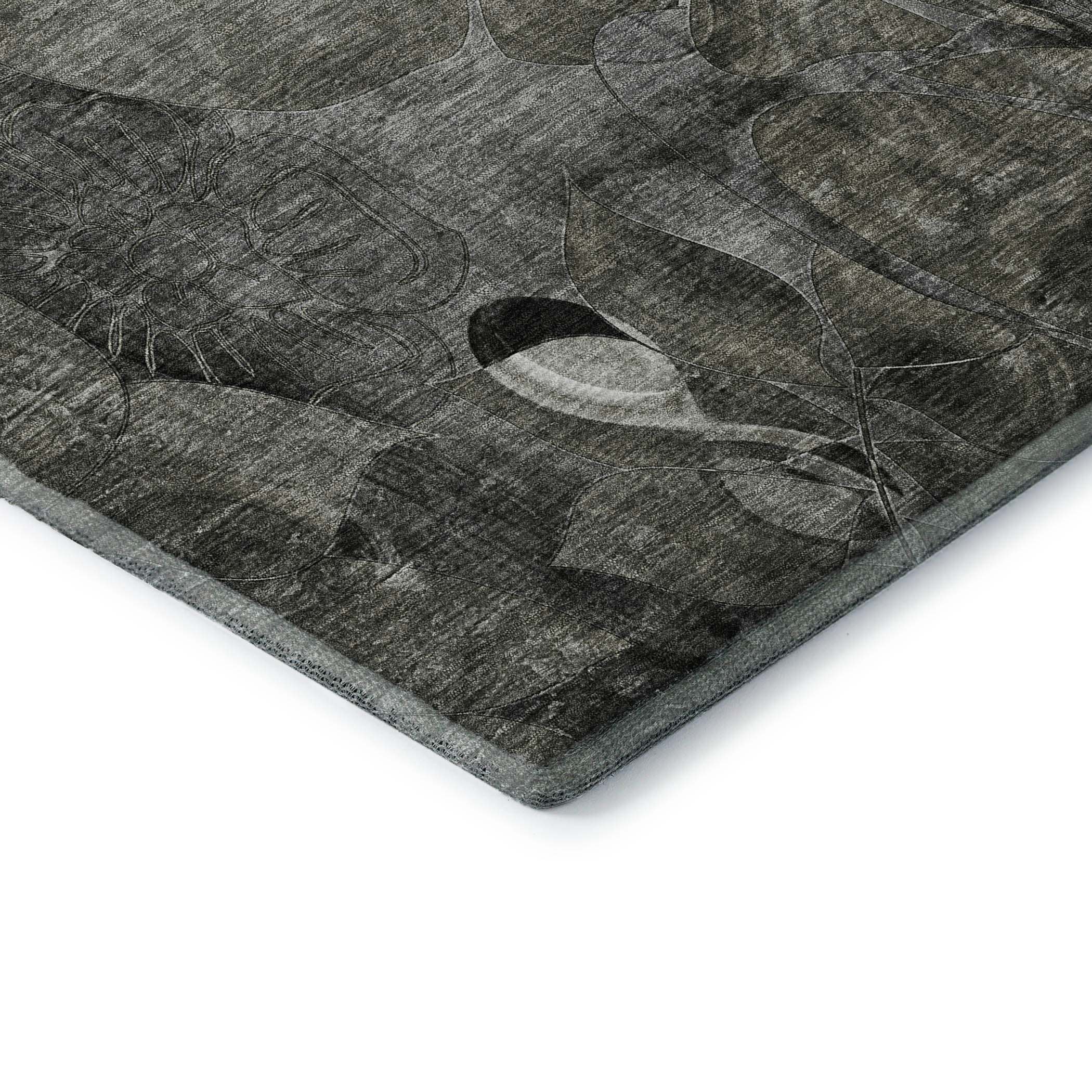 Queenstown Machine Washable Transitional Gray Rug 1'8" x 2'6" #shape_Rectangle