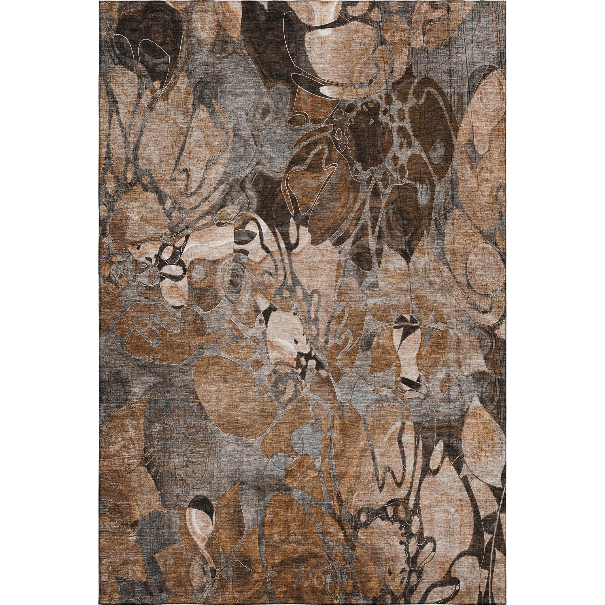 Queenstown Machine Washable Transitional Paprika Orange Rug 2'6" x 3'10" #shape_Rectangle