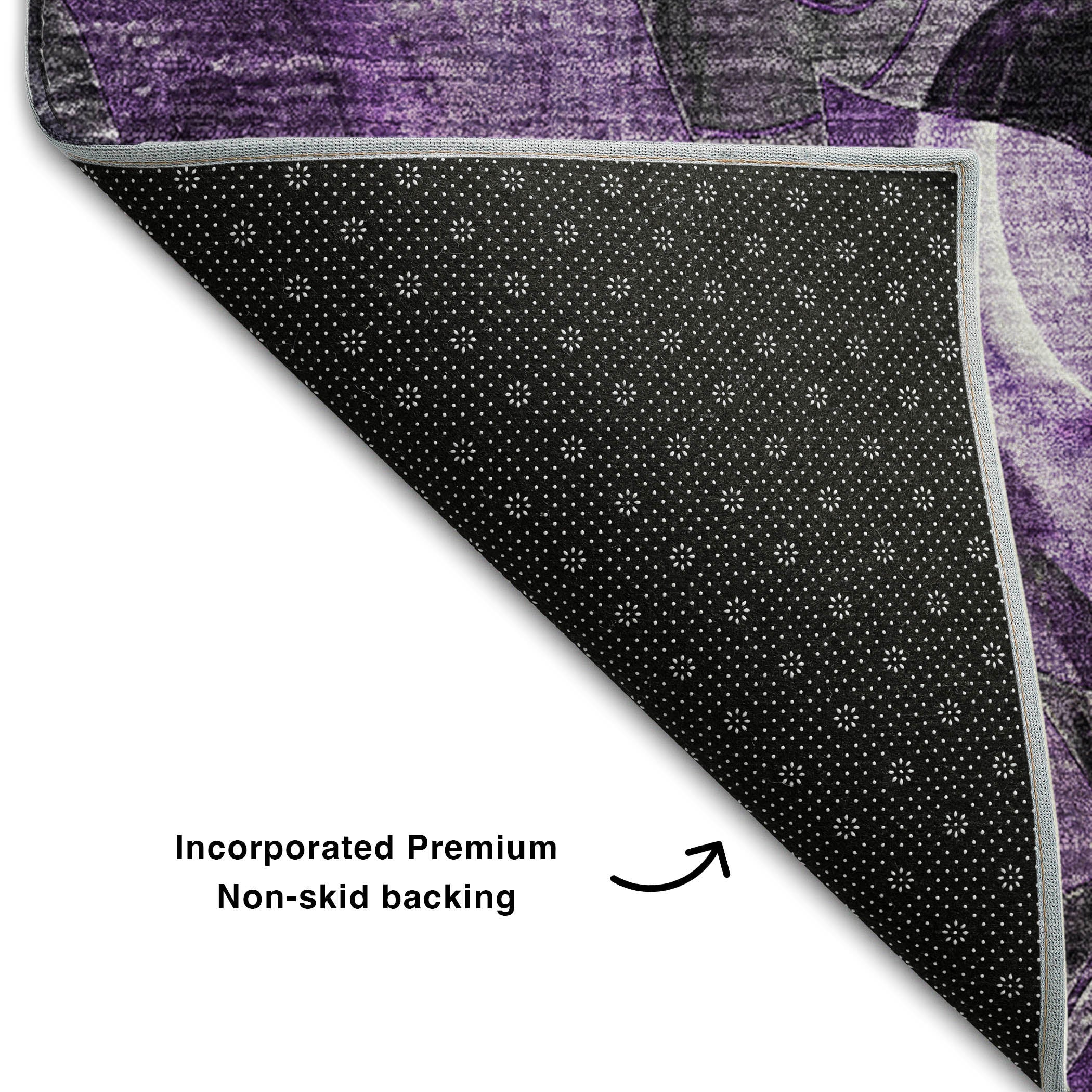 Queenstown Machine Washable Transitional Purple Rug 1'8" x 2'6" #shape_Rectangle