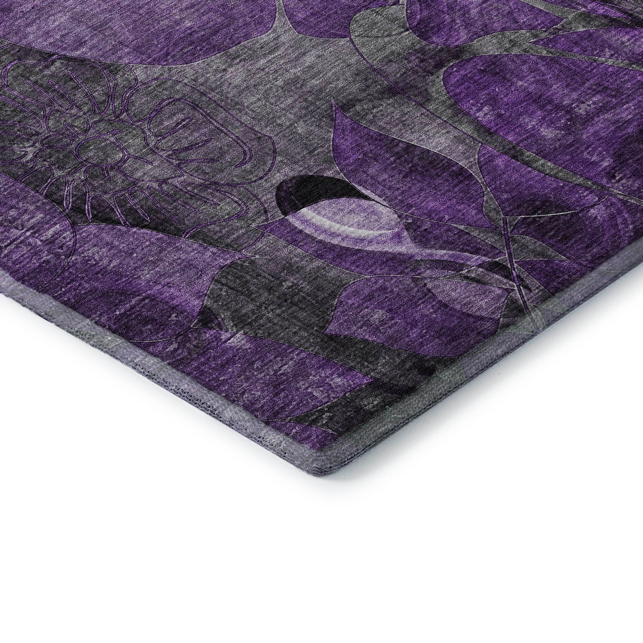 Queenstown Machine Washable Transitional Purple Rug 1'8" x 2'6" #shape_Rectangle