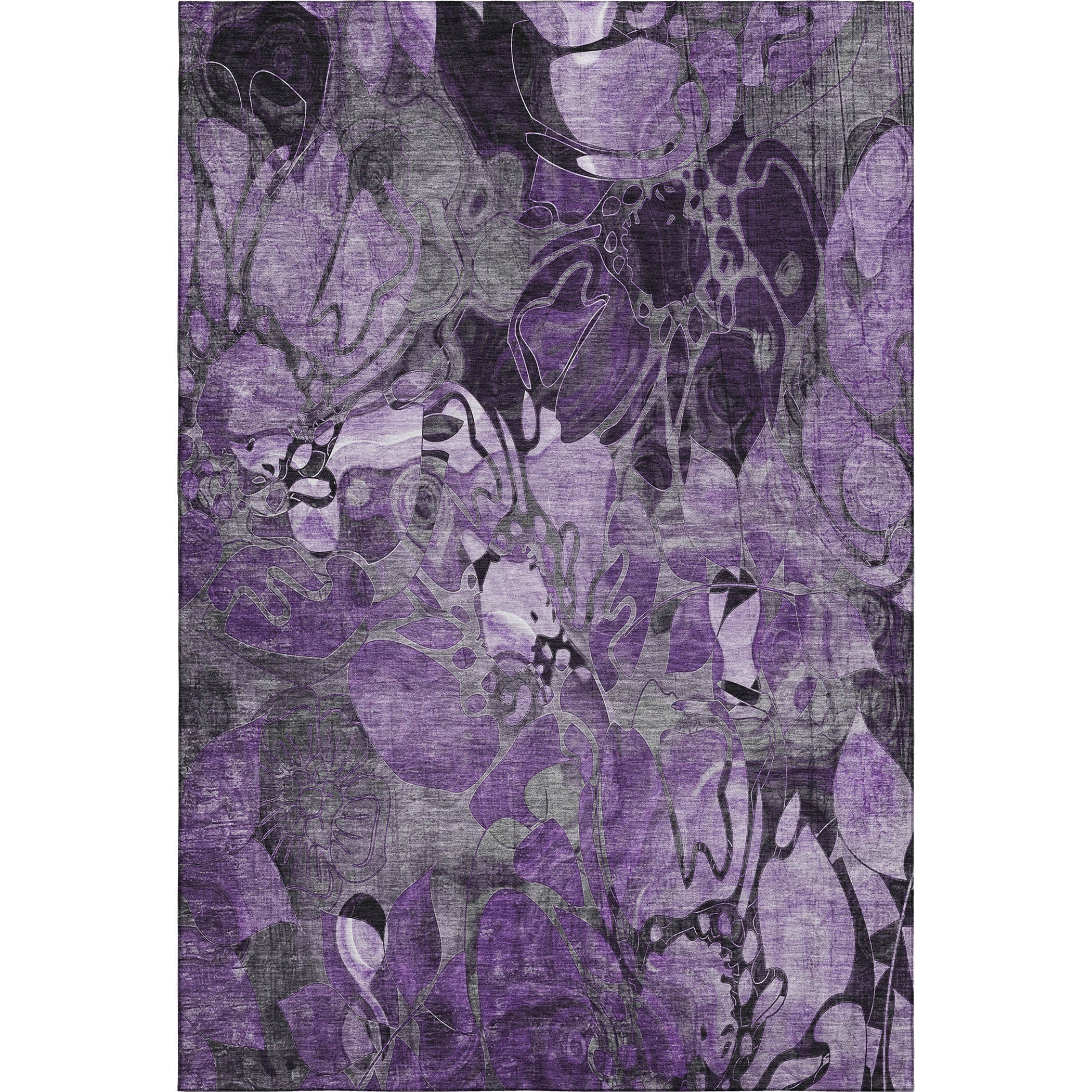 Queenstown Machine Washable Transitional Purple Rug 2'6" x 3'10" #shape_Rectangle