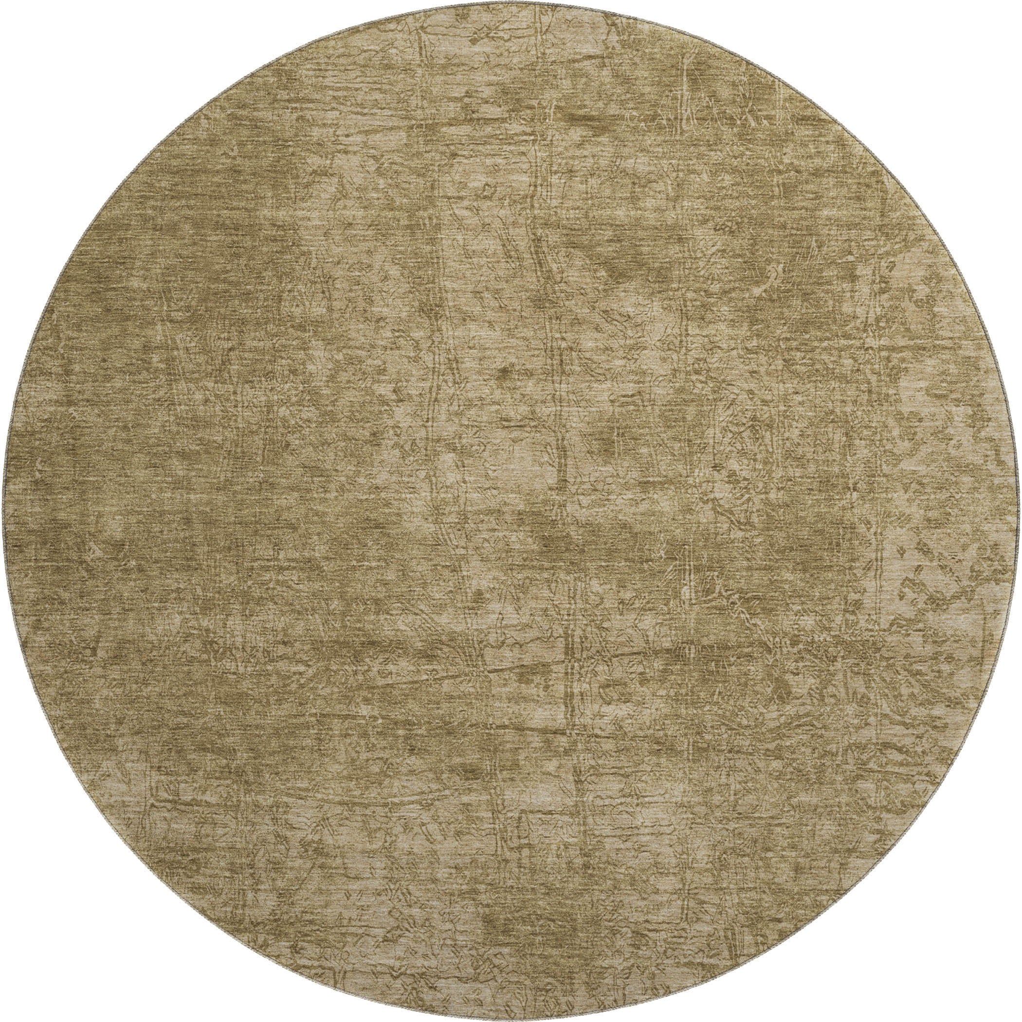 Bergen Machine Washable Transitional Beige Brown Rug 8' x 8' #shape_Round