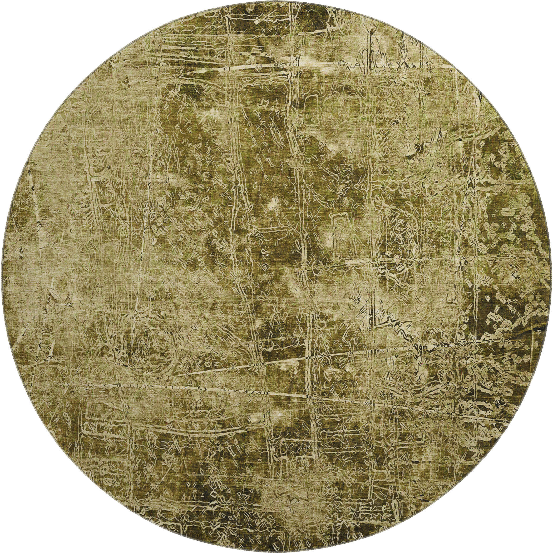 Bergen Machine Washable Transitional Brown Rug 8' x 8' #shape_Round