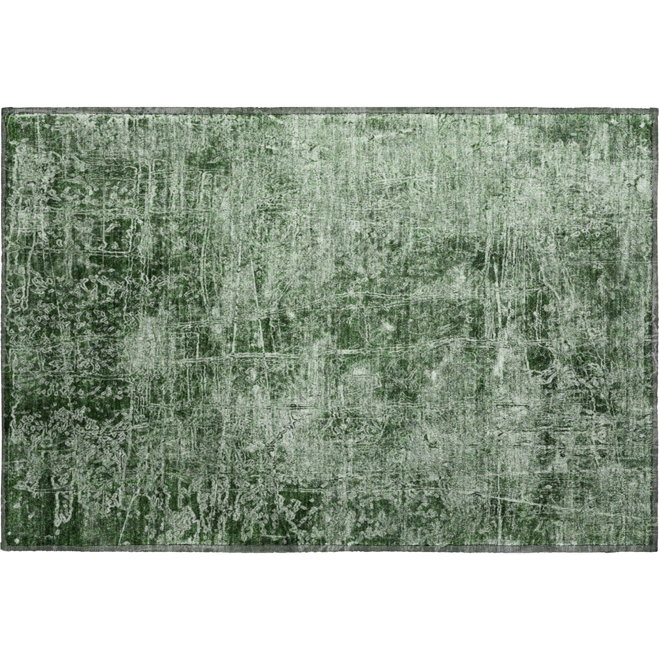 Bergen Machine Washable Transitional Emerald Green Rug 1'8" x 2'6" #shape_Rectangle