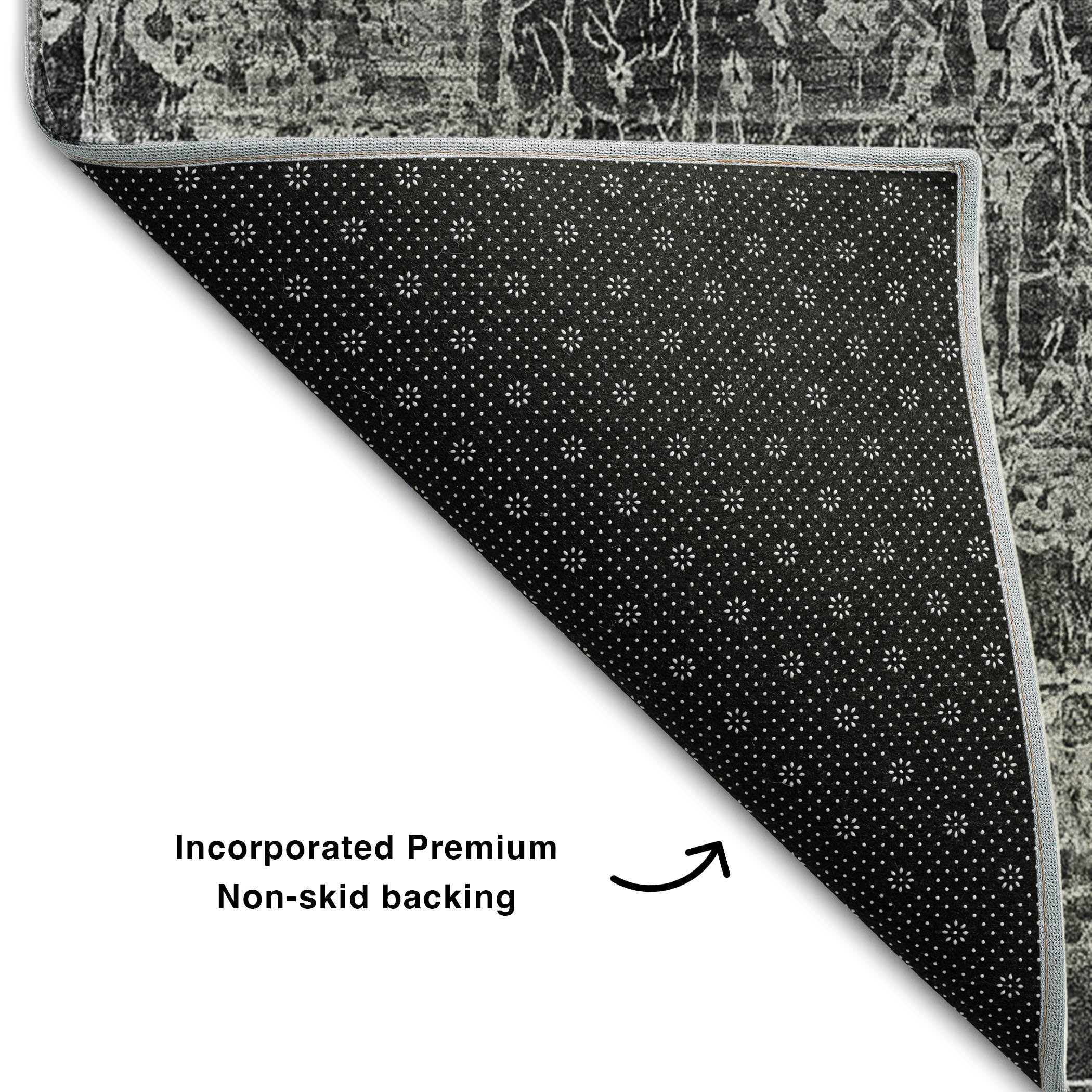 Bergen Machine Washable Transitional Gray Rug 1'8" x 2'6" #shape_Rectangle