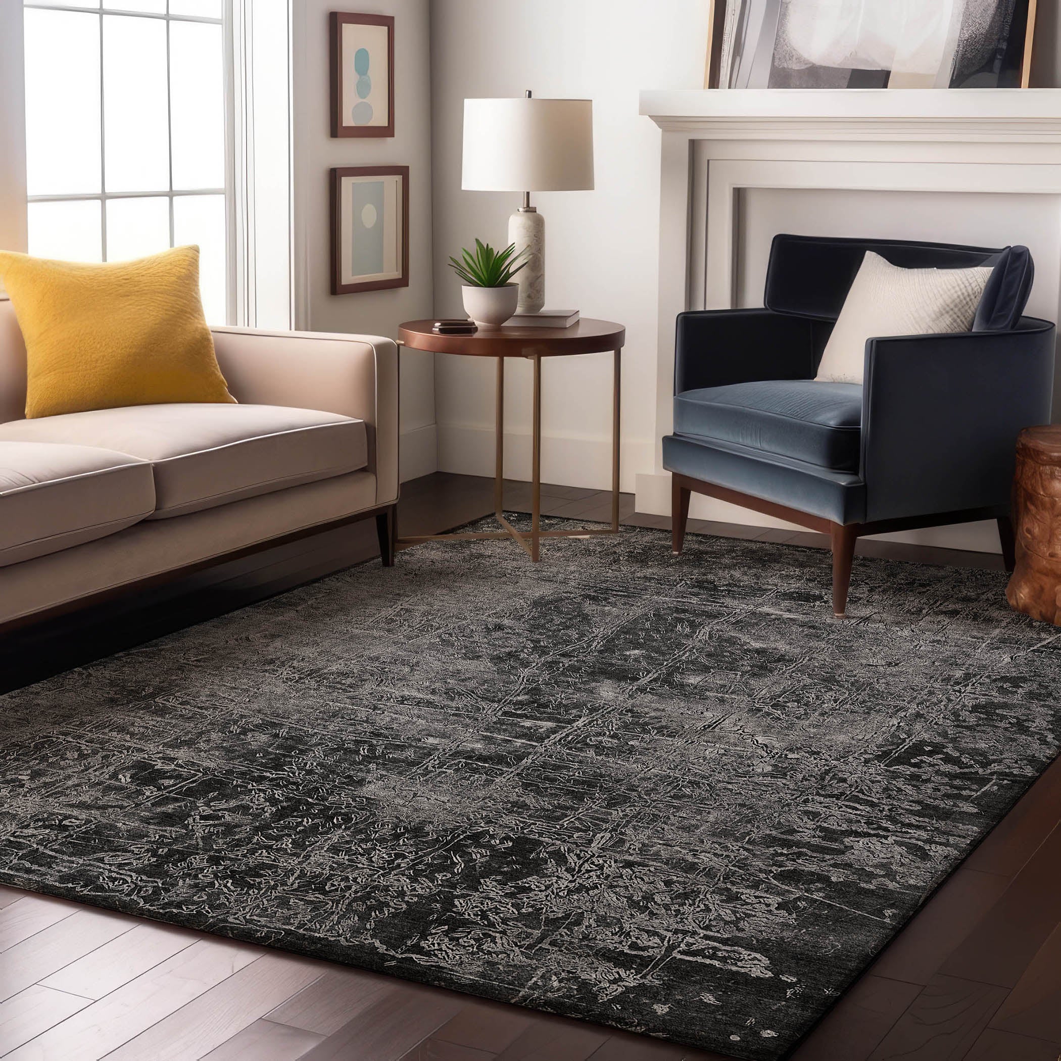 Bergen Machine Washable Transitional Gray Rug 2'6" x 3'10" #shape_Rectangle