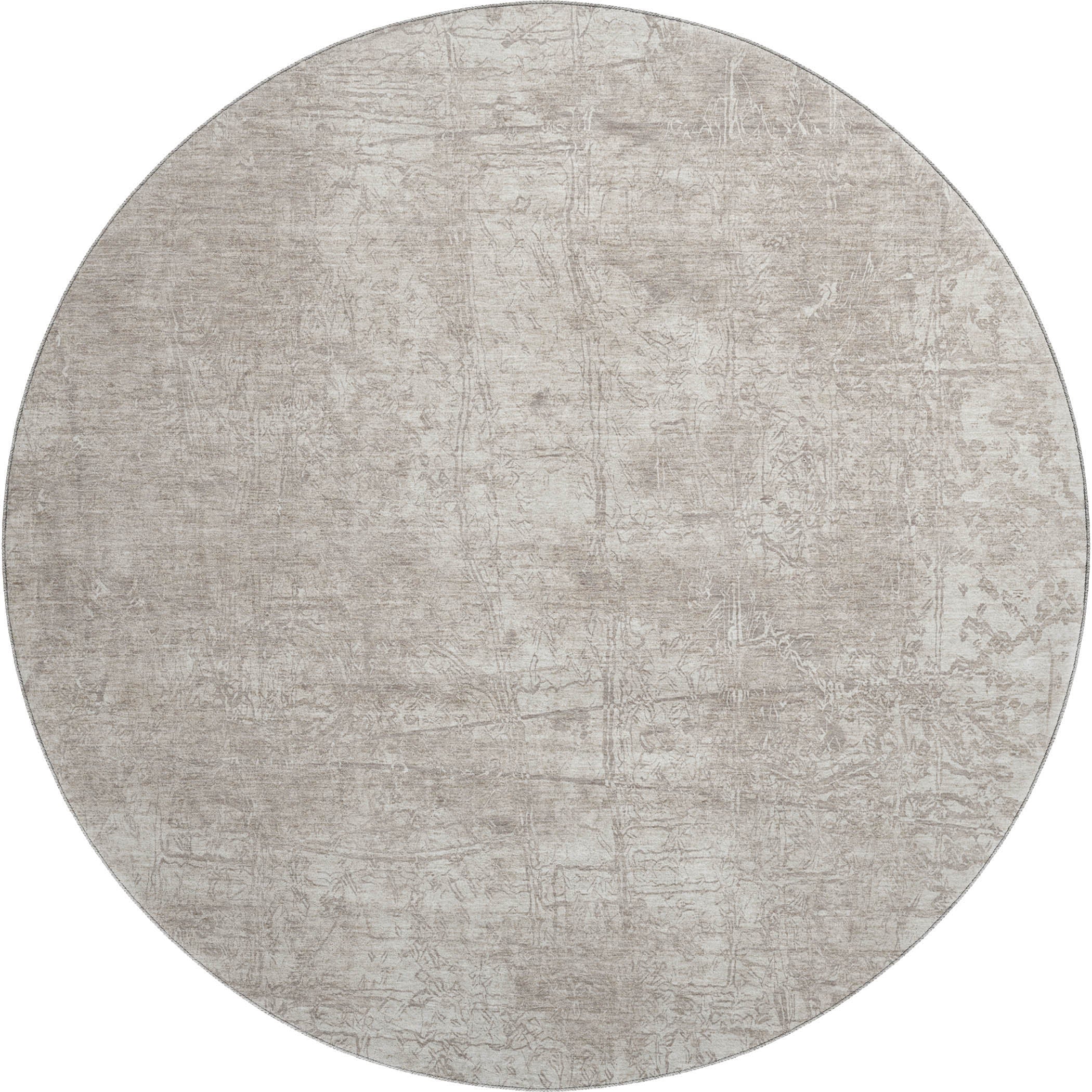 Bergen Machine Washable Transitional Ivory Rug 8' x 8' #shape_Round