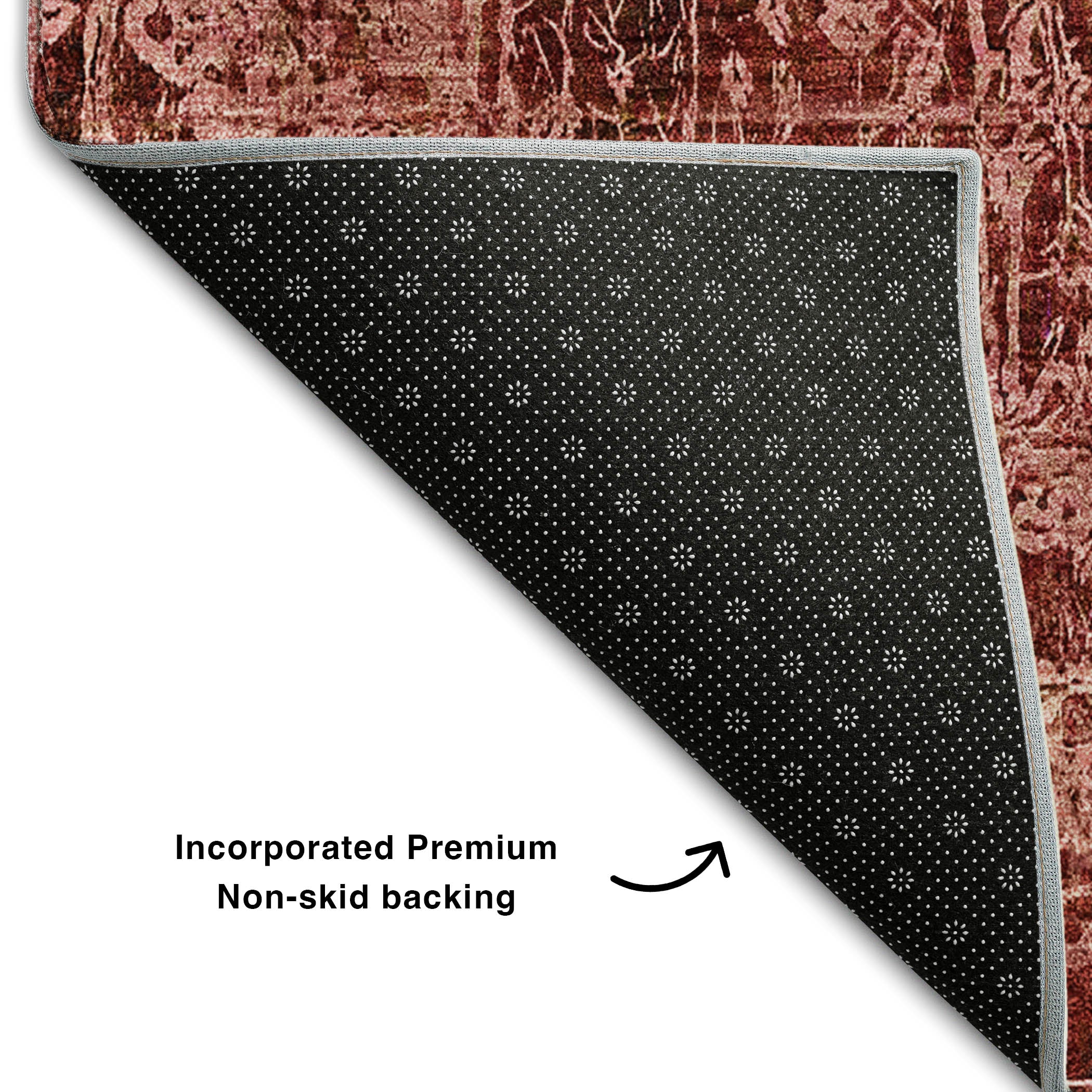 Bergen Machine Washable Transitional Merlot Red Rug 1'8" x 2'6" #shape_Rectangle