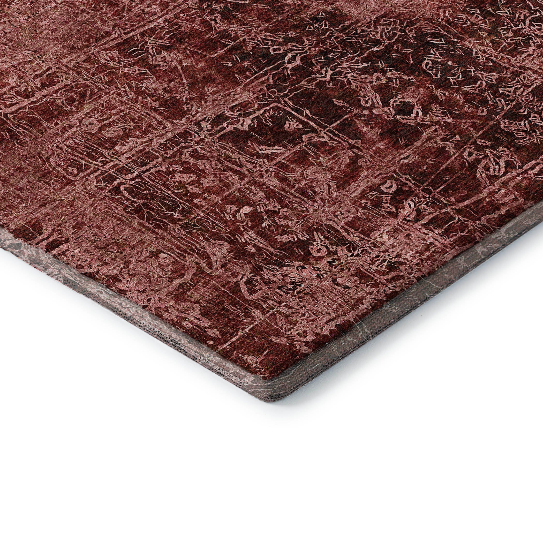 Bergen Machine Washable Transitional Merlot Red Rug 1'8" x 2'6" #shape_Rectangle