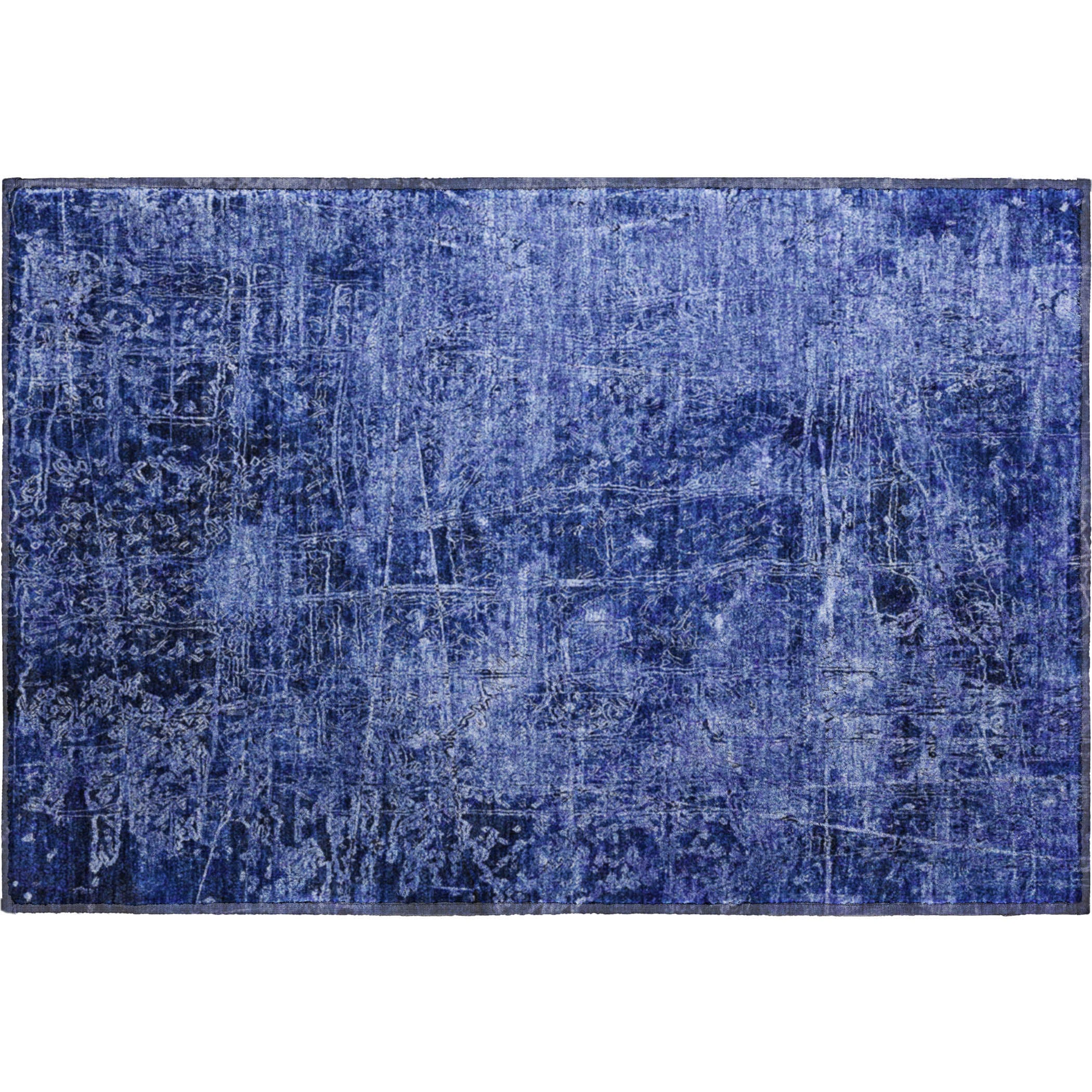 Bergen Machine Washable Transitional Navy Blue Rug 1'8" x 2'6" #shape_Rectangle