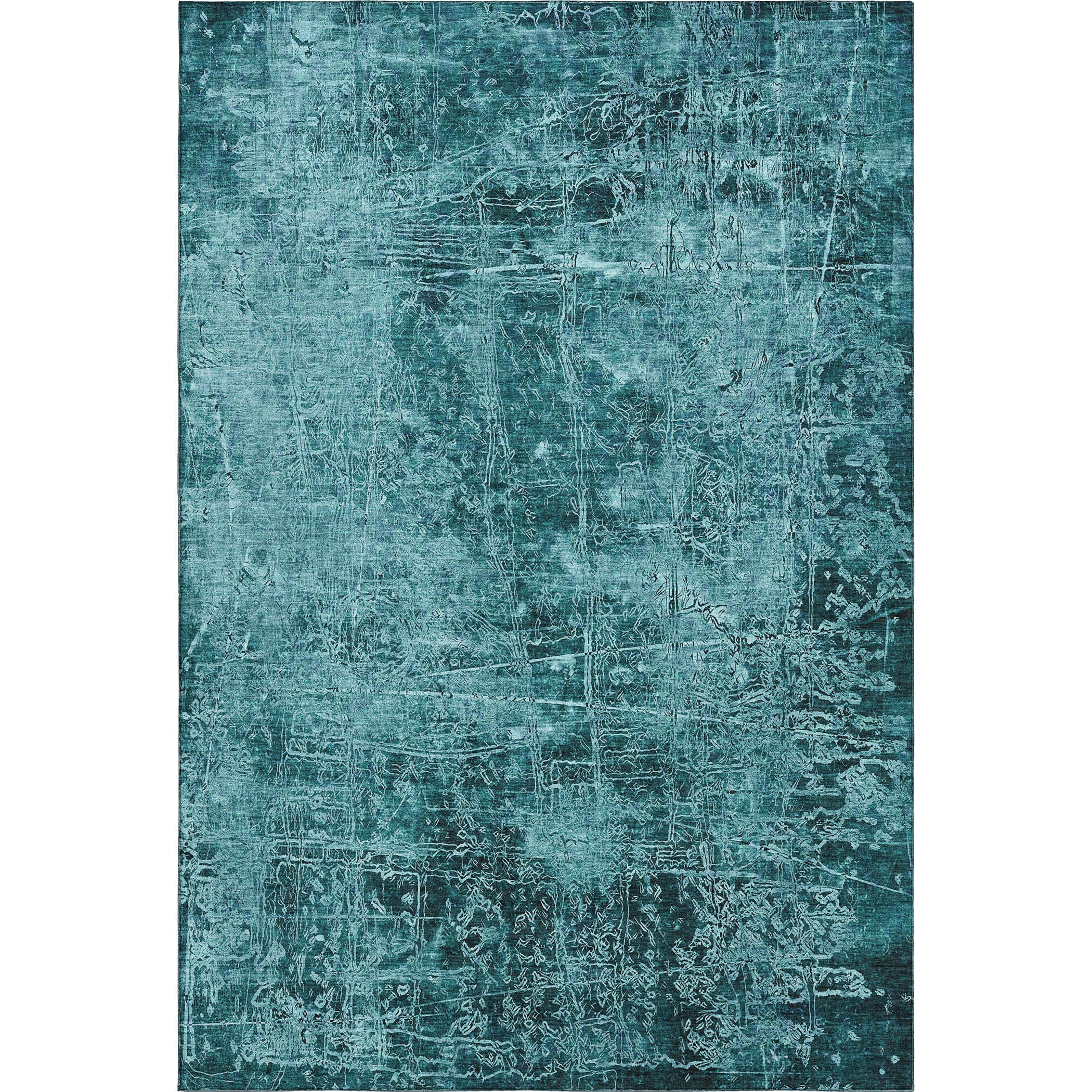 Bergen Machine Washable Transitional Teal Rug 2'6" x 3'10" #shape_Rectangle
