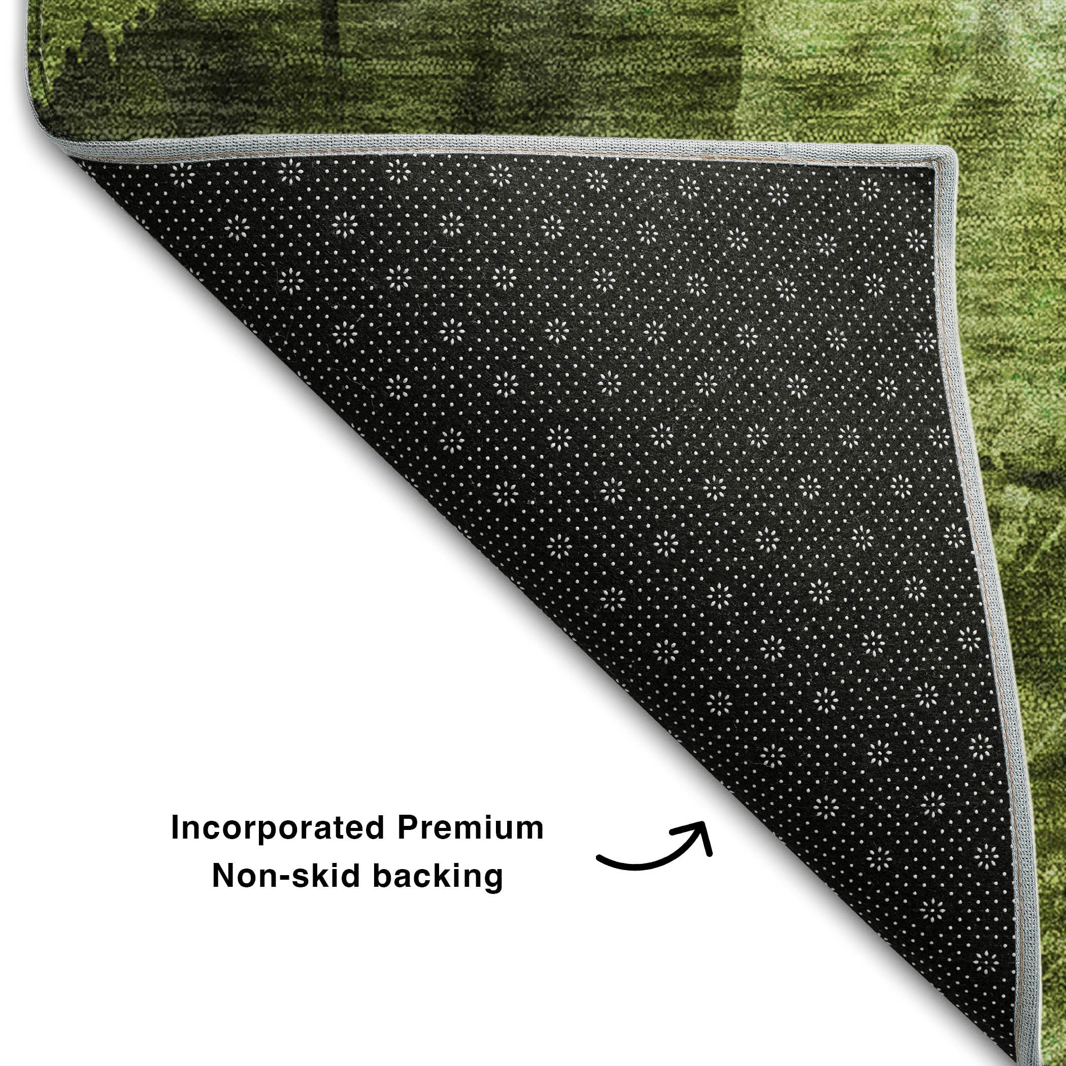 Kyoto Machine Washable Transitional Green Rug 1'8" x 2'6" #shape_Rectangle