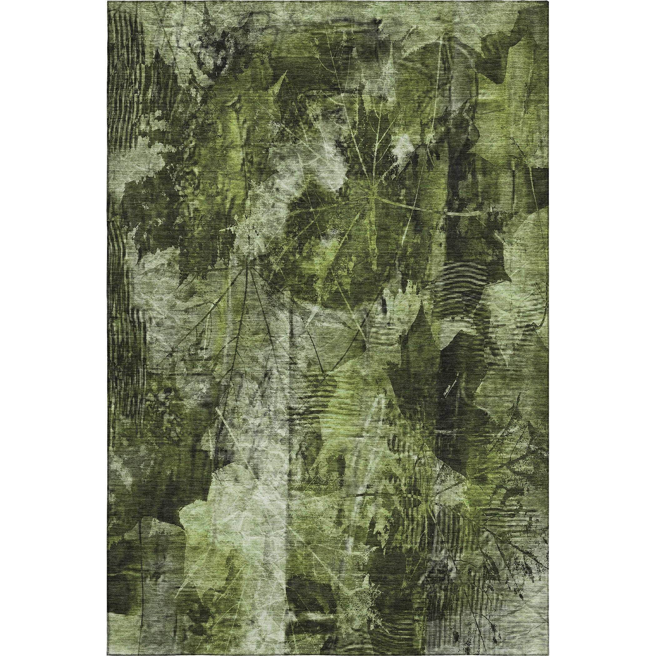 Kyoto Machine Washable Transitional Green Rug 2'6" x 3'10" #shape_Rectangle