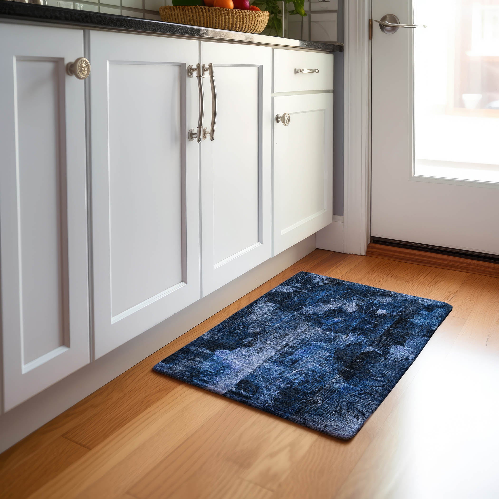 Kyoto Machine Washable Transitional Navy Blue Rug 1'8" x 2'6" #shape_Rectangle