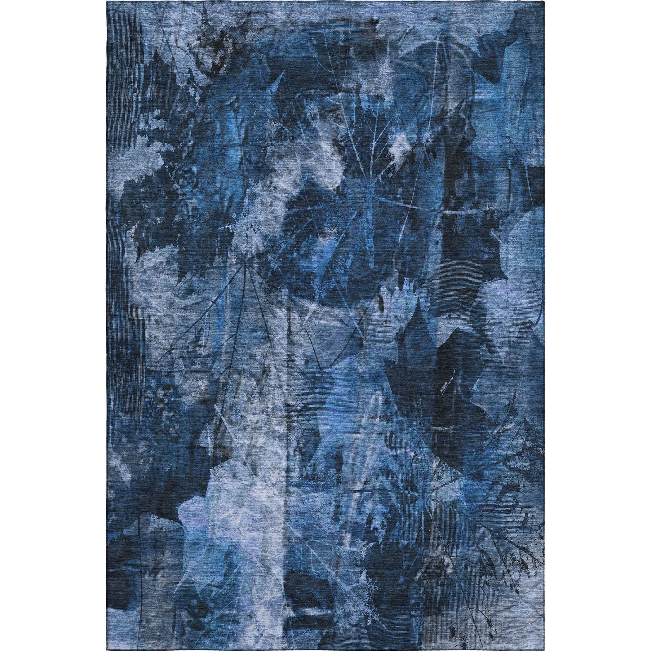 Kyoto Machine Washable Transitional Navy Blue Rug 2'6" x 3'10" #shape_Rectangle
