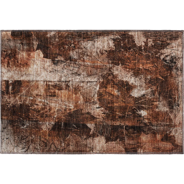 Kyoto Machine Washable Transitional Paprika Orange Rug 1'8" x 2'6"