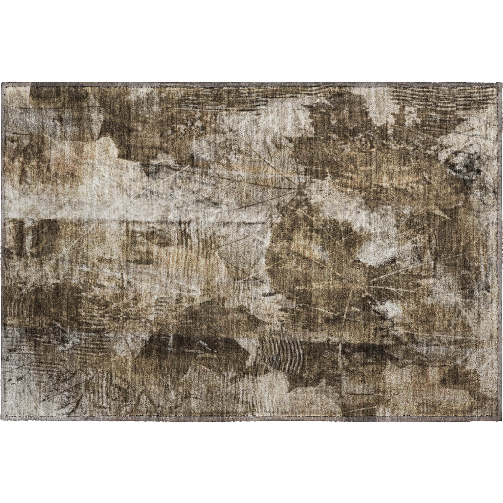 Kyoto Machine Washable Transitional Taupe Brown Rug 1'8" x 2'6" #shape_Rectangle