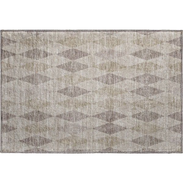 Kathmandu Machine Washable Transitional Beige Brown Rug 1'8" x 2'6"