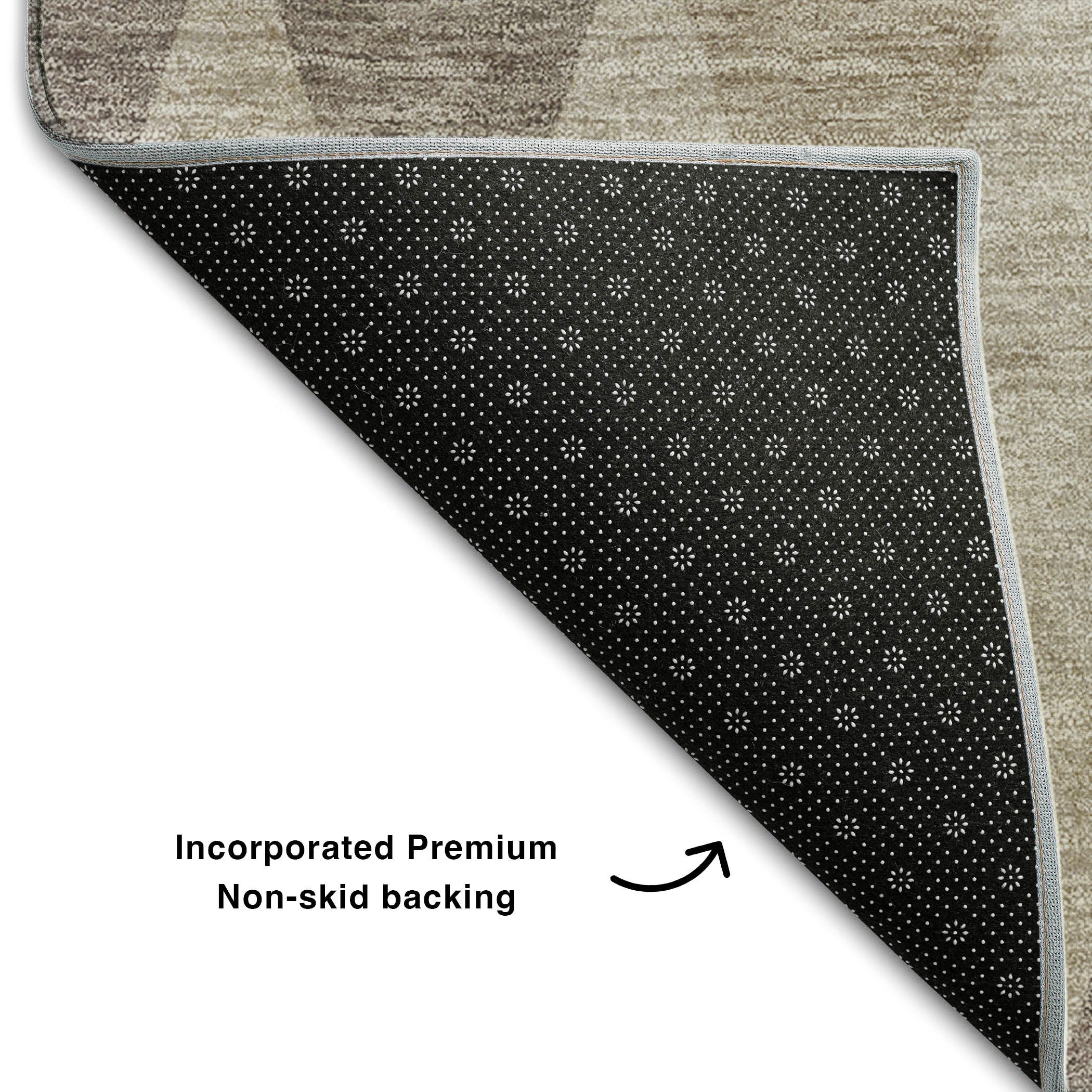 Kathmandu Machine Washable Transitional Beige Brown Rug 1'8" x 2'6" #shape_Rectangle