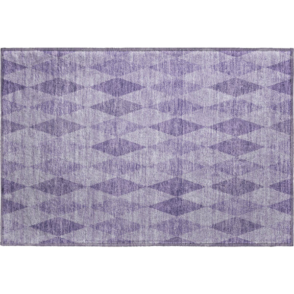 Kathmandu Machine Washable Transitional Purple Rug 1'8" x 2'6"