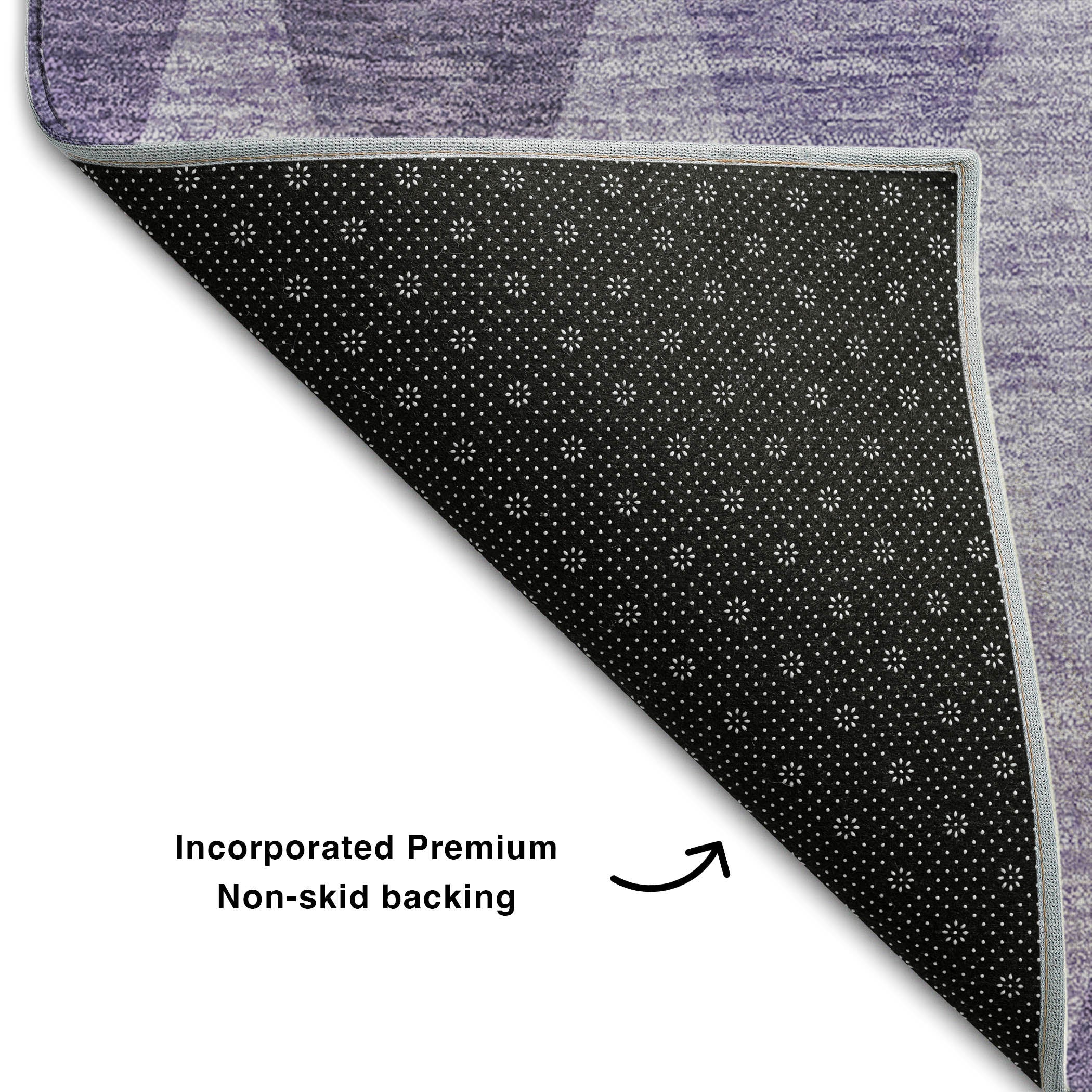 Kathmandu Machine Washable Transitional Purple Rug 1'8" x 2'6" #shape_Rectangle