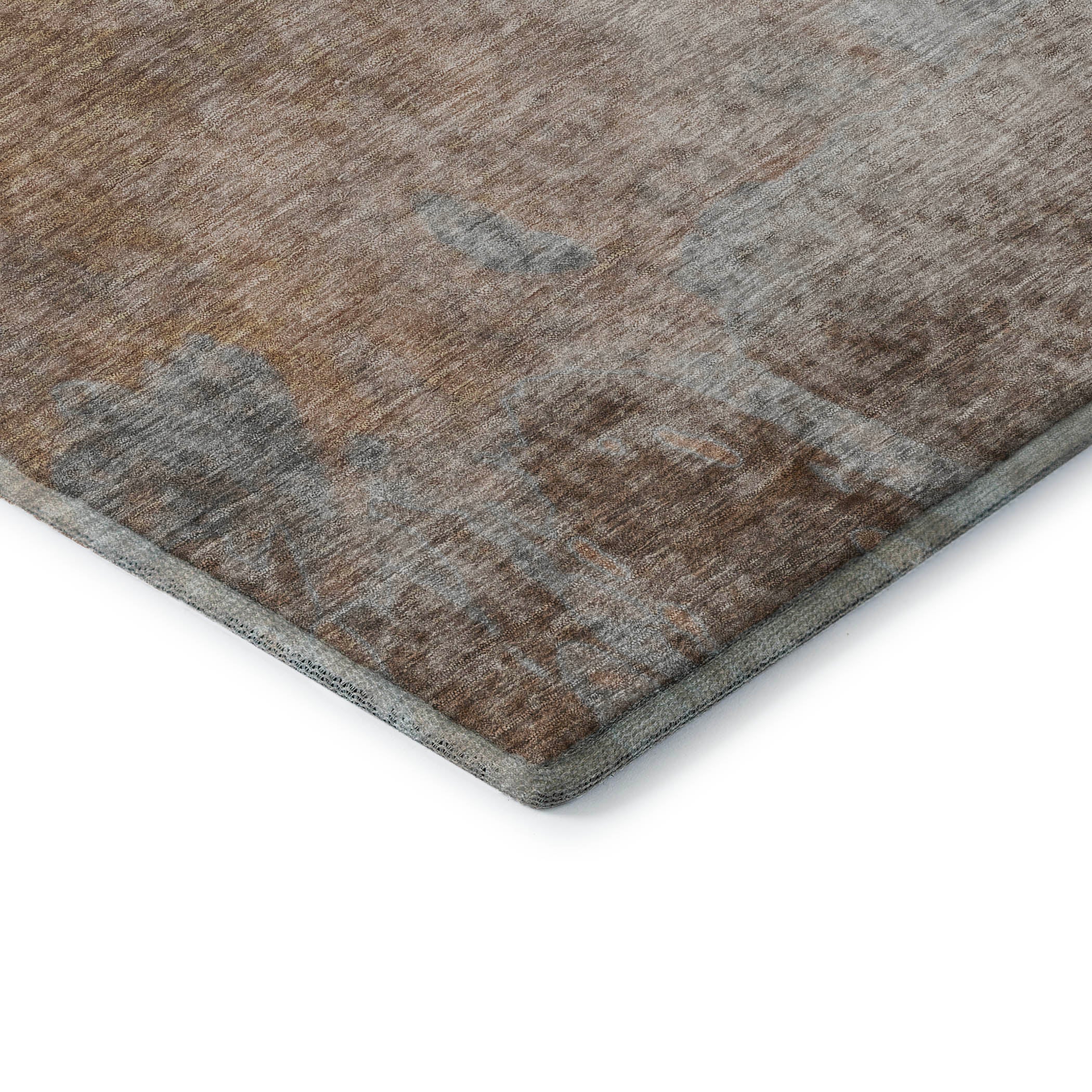 Mdina Machine Washable Transitional Mocha Brown Rug 1'8" x 2'6" #shape_Rectangle