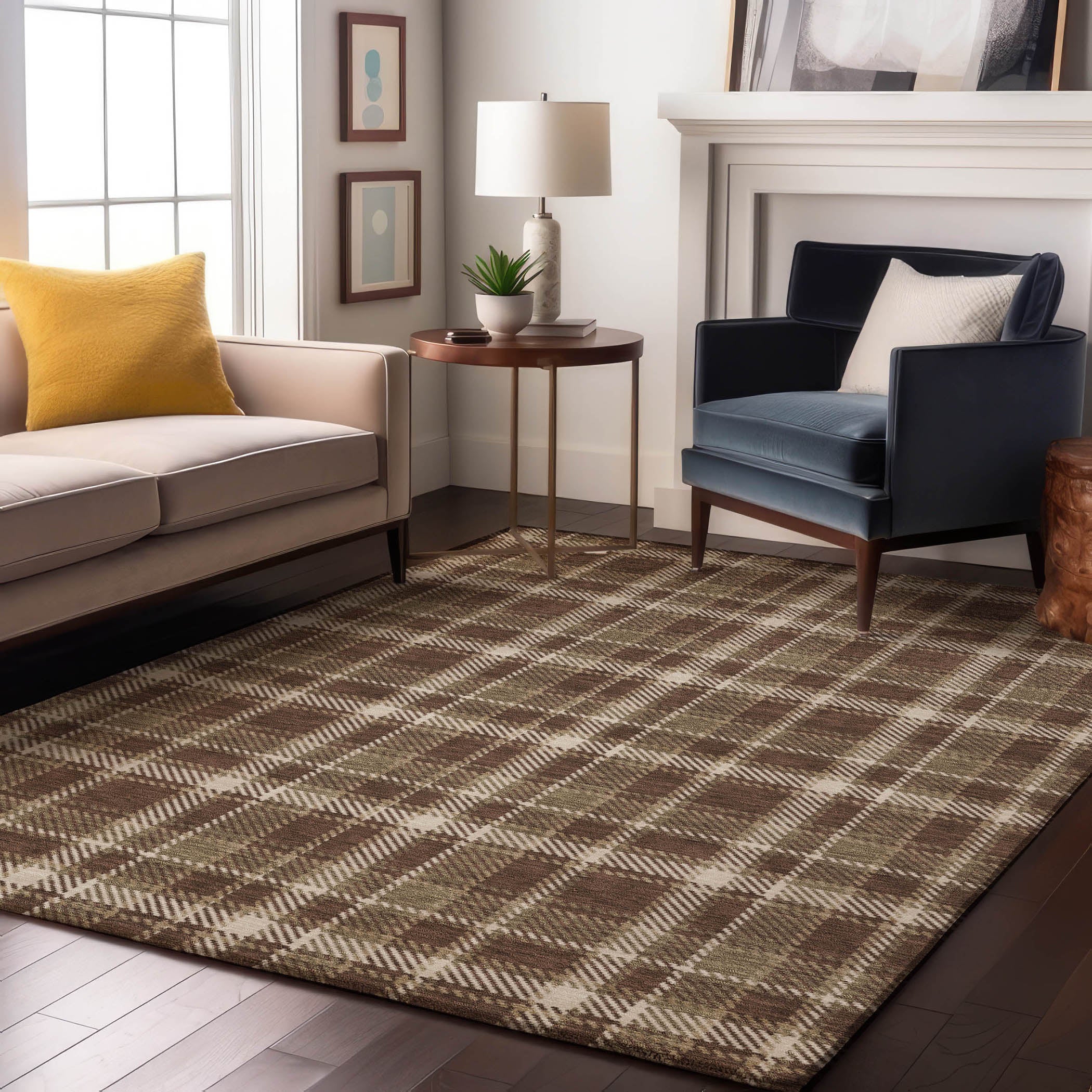 Luang Prabang Machine Washable Transitional Chocolate Brown Rug 2'6" x 3'10" #shape_Rectangle