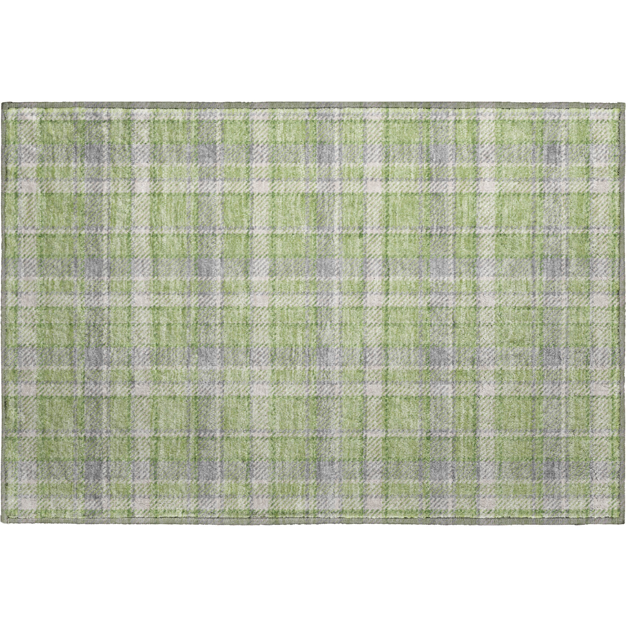 Luang Prabang Machine Washable Transitional Green Rug 1'8" x 2'6" #shape_Rectangle