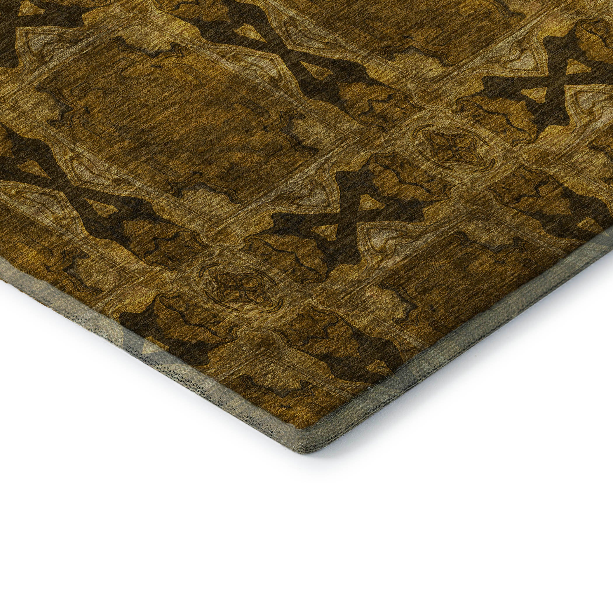 Hoi An Machine Washable Transitional Chocolate Brown Rug 1'8" x 2'6" #shape_Rectangle