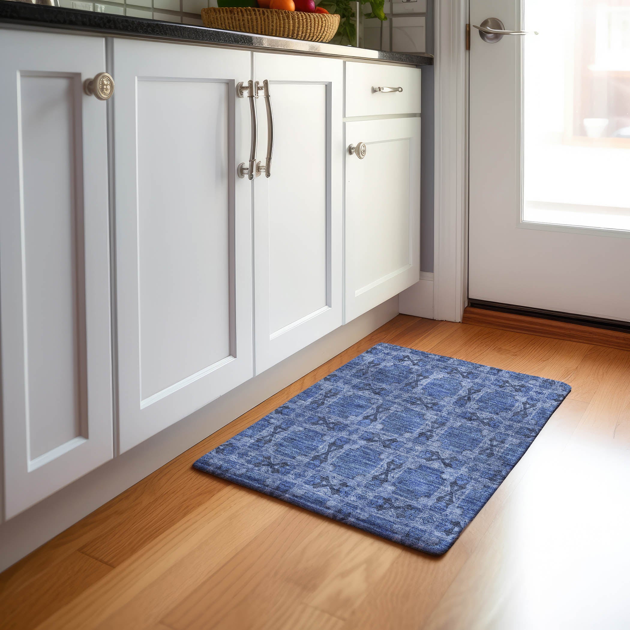 Hoi An Machine Washable Transitional Denim Blue Rug 1'8" x 2'6" #shape_Rectangle
