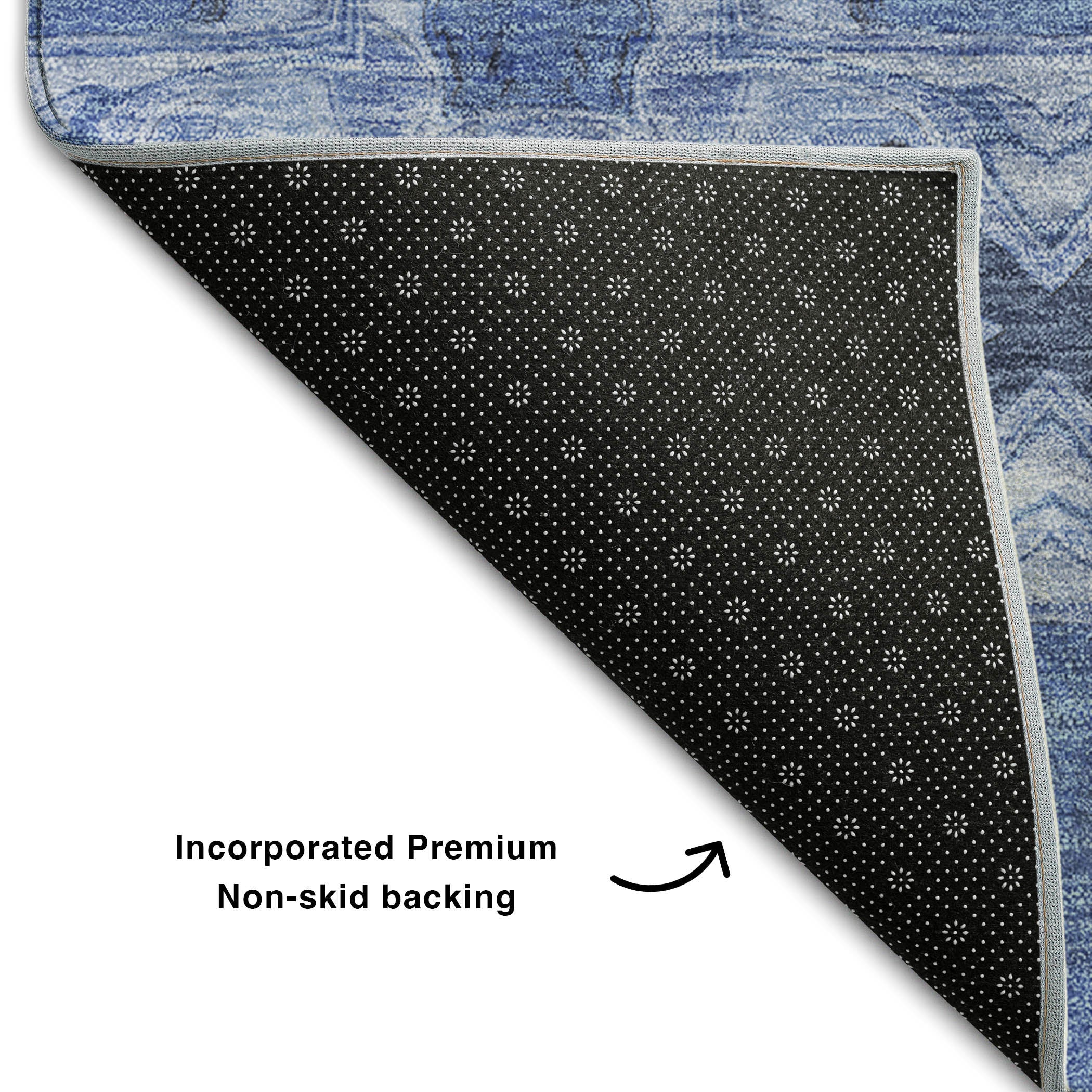 Hoi An Machine Washable Transitional Denim Blue Rug 1'8" x 2'6" #shape_Rectangle