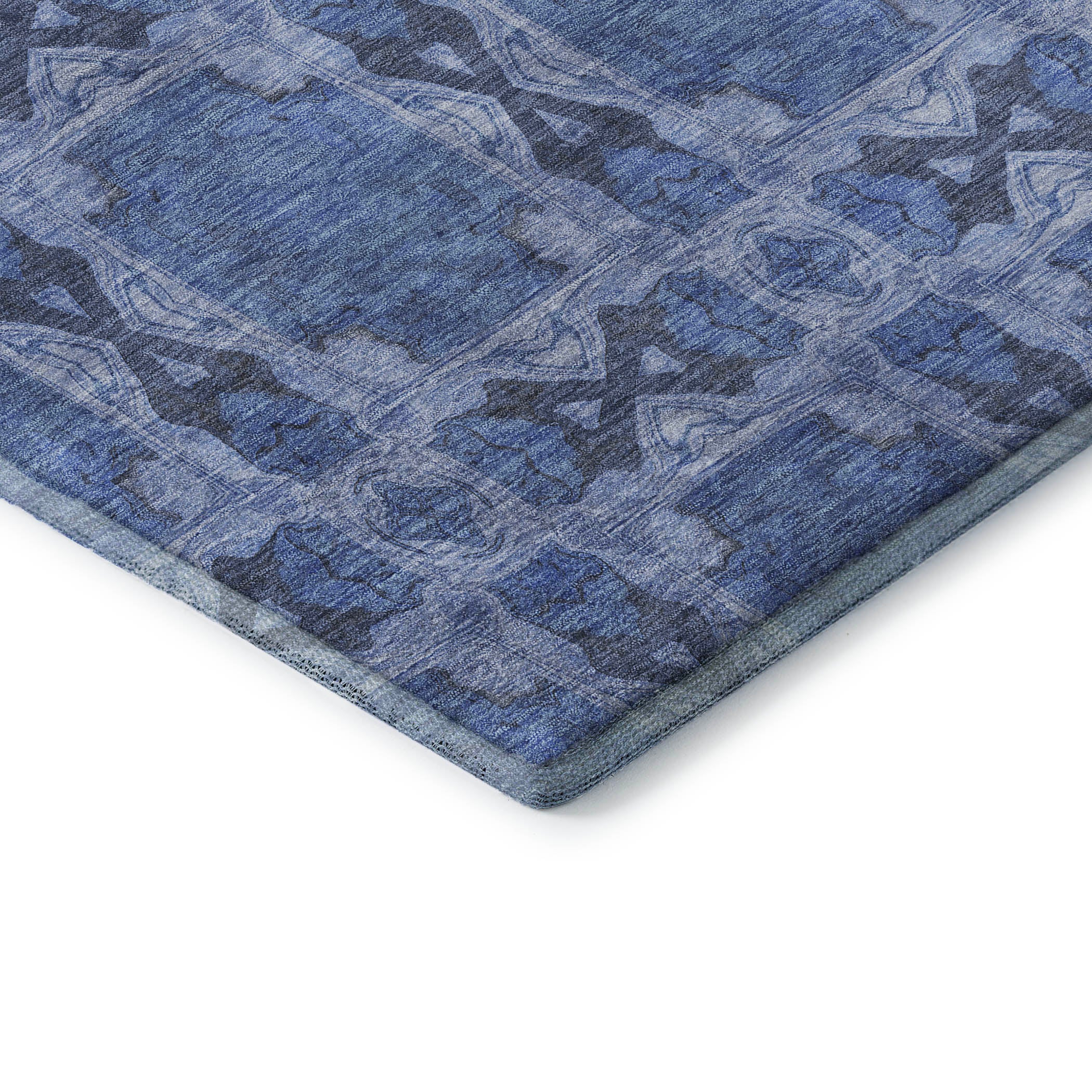 Hoi An Machine Washable Transitional Denim Blue Rug 1'8" x 2'6" #shape_Rectangle